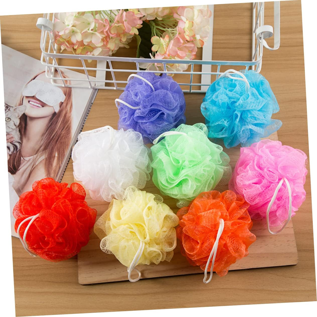OSOLADY 16Pcs Solid Color Mesh Bath Balls Reusable Shower Sponges for Exfoliating Body Care Soft and Comfortable Scrubber Bathroom Accessories Mixed Colors for Daily Use image number 2