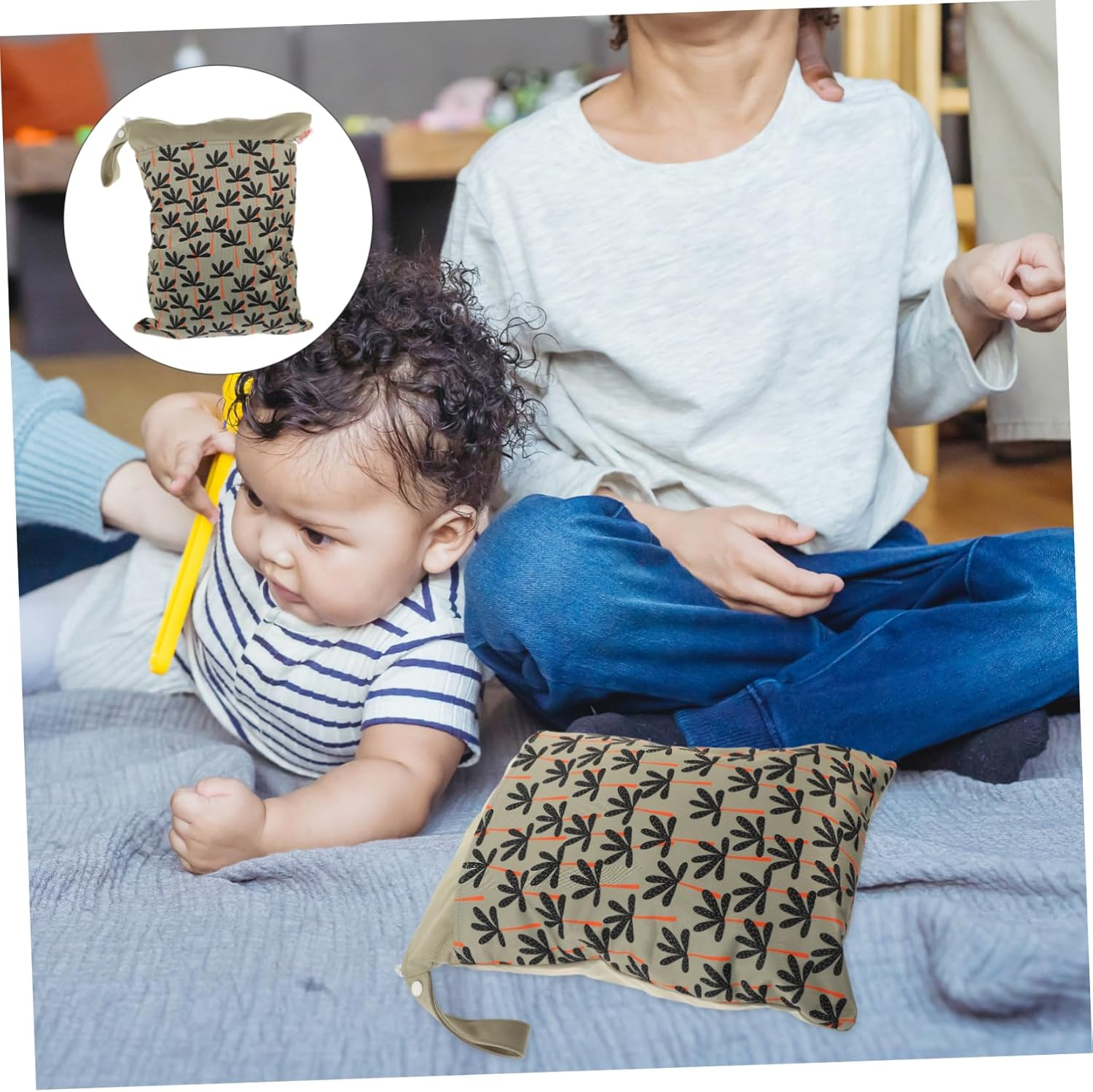 Mikinona Diaper Bag Large Capacity Wet Dry Organizer Pouch for Diaper Storage Portable Travel Nappy Storage Bag Accessories