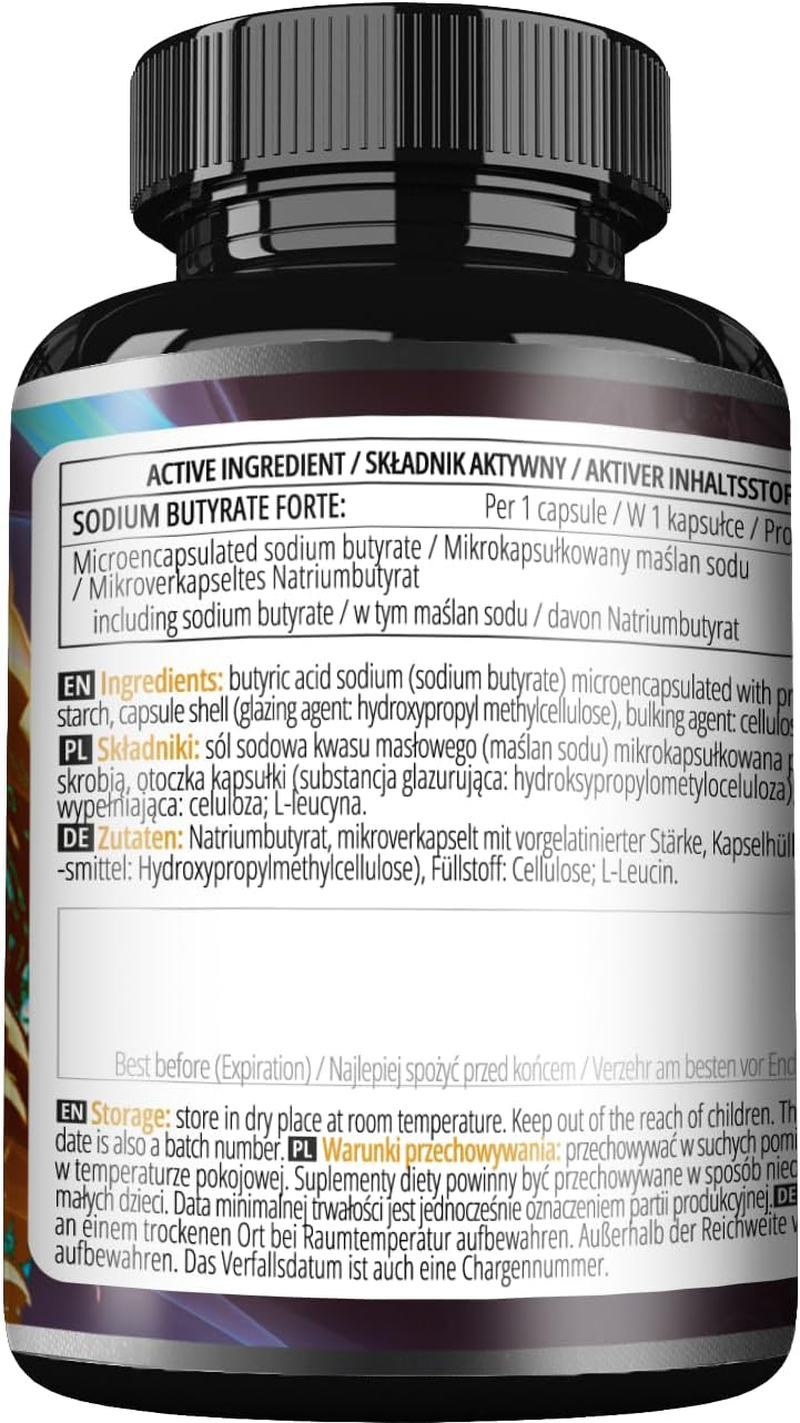 Sodium Butyrate Forte 400Mg - 100 Vegan Capsules - 100 Day Supply - Supplement to Support Overal Gut Health - by Apollo'S Hegemony image number 3