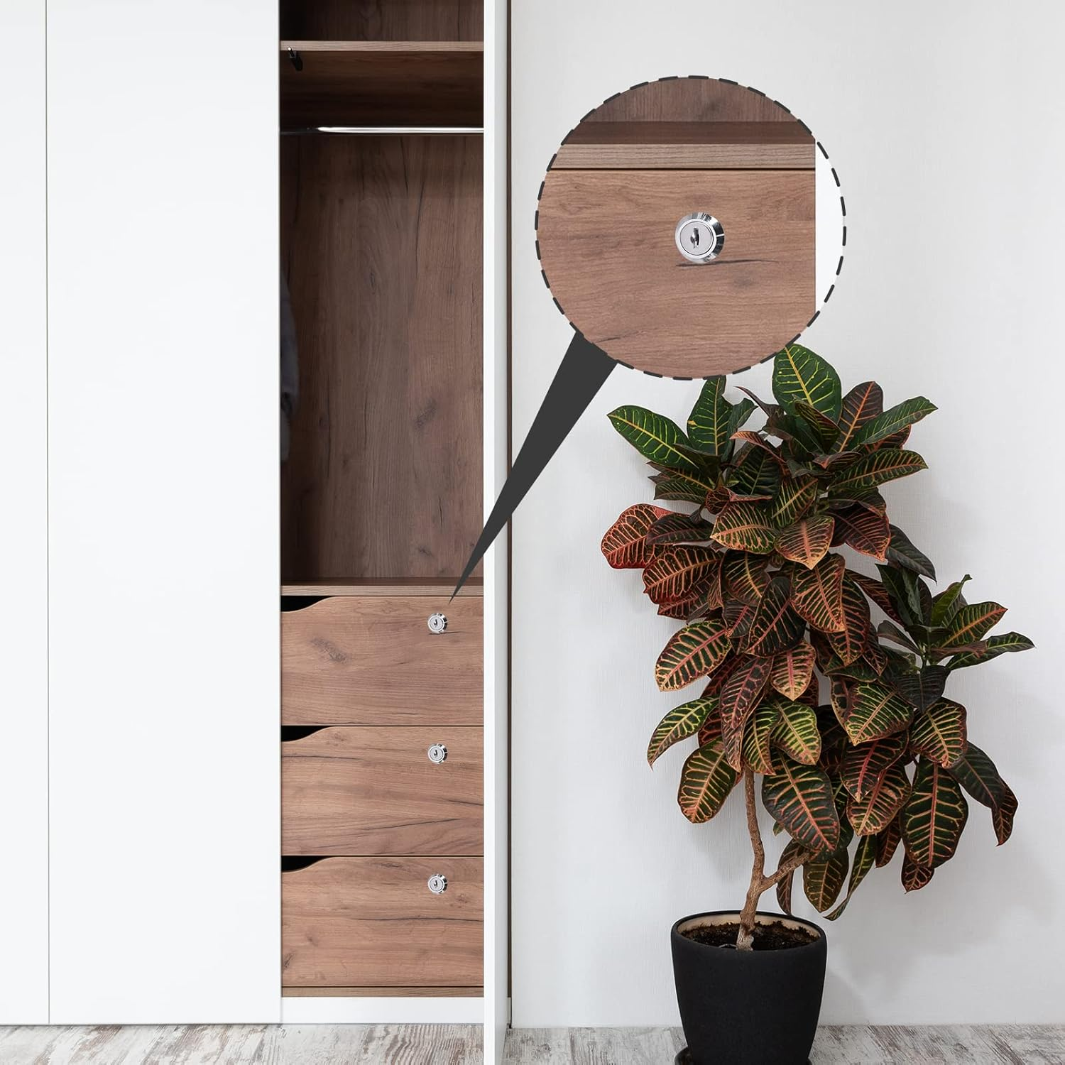 Uenhoy 6 Pack Cam Locks Keyed Alike, 1" (25Mm) Cam Lock Set for Drawers Mailbox Tool Box RV, File Cabinet Locks with Keys image number 4