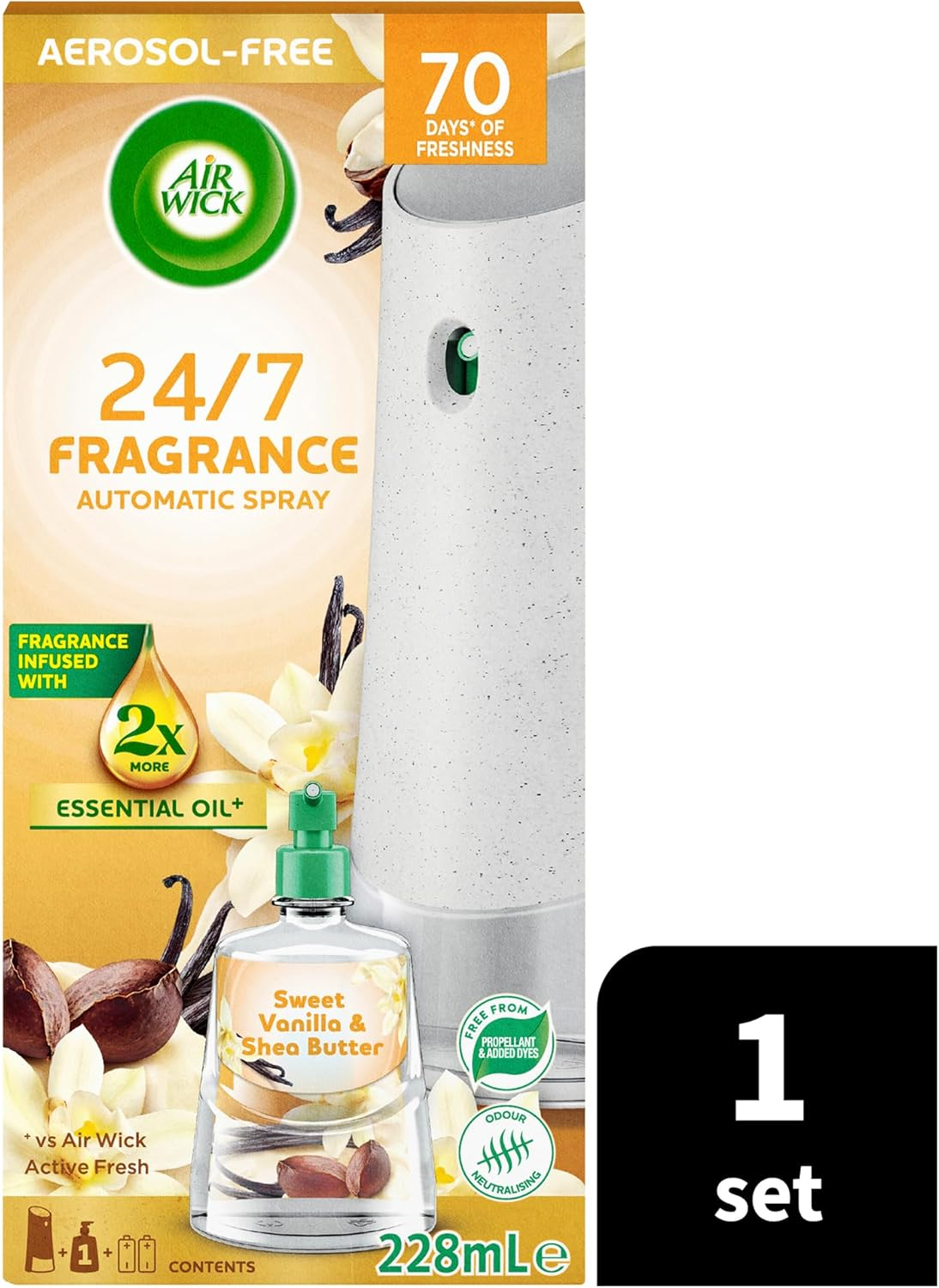 Air Wick 2X Essential Oil Sweet Vanilla & Shea Butter Auto Spray 228Ml Air Freshener image number 6