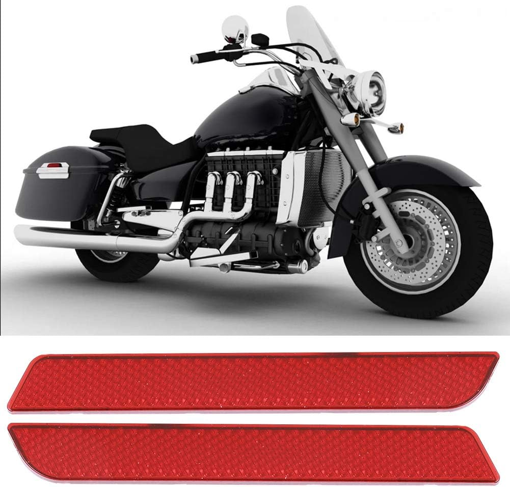 Saddle Bag Reflector Locking Cover Safety Warning Small Size Reflects Headlights Night Riding Safety Touring FLT FLHT FLHRC (Red),Other image number 5