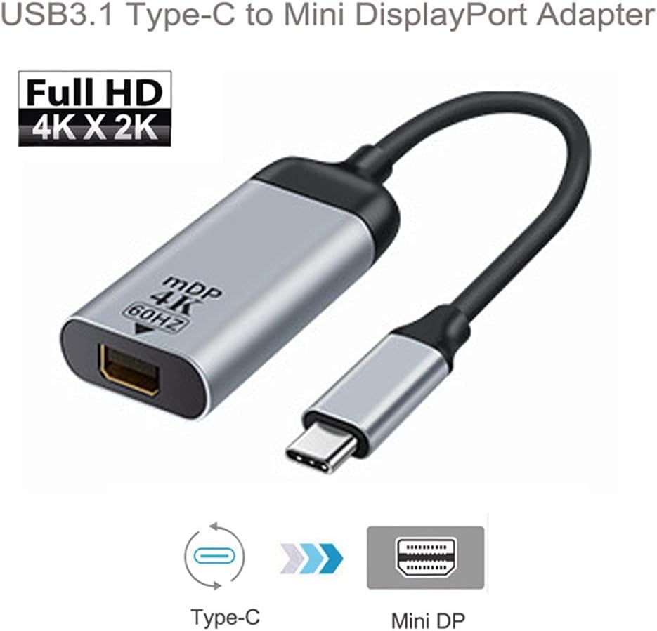 Xiwai USB-C Type C to Mini DP Displayport Cable Adapter 4K 2K 60Hz for Tablet & Phone & Laptop image number 3