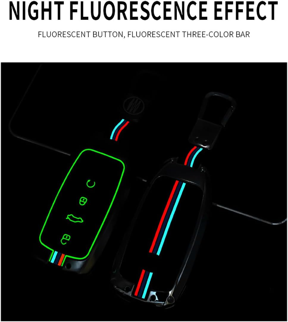 Ontto Metal Car Key Fob Cover Fit for Chery Tiggo 8 Pro plus New 5 plus 7 Pro Tiggo 7 Pro Max Omoda 5 C5 Key Holder Smart Silicone Key Case Shell Bag Keyring Keychain Auto Styling Accessories Silver 2 image number 2