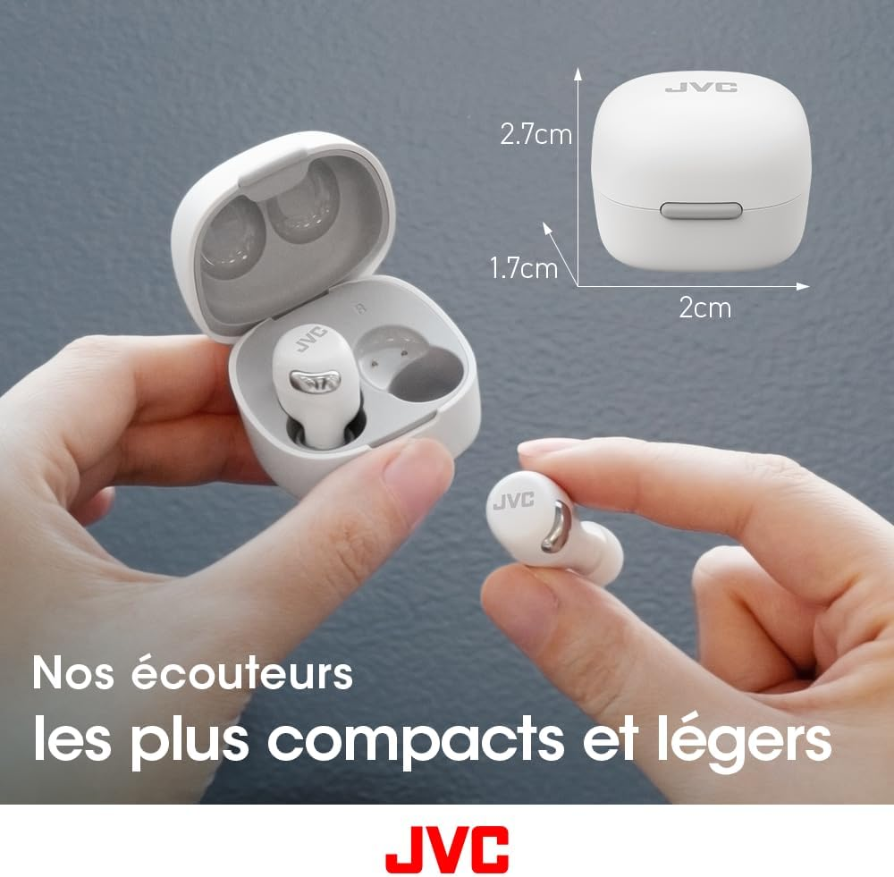 JVC HA-A30T2-W True Wireless Earbuds with Noise Cancelling, Optimised Comfort and Sound Quality, App Control with Multi-Point Connection, White image number 6
