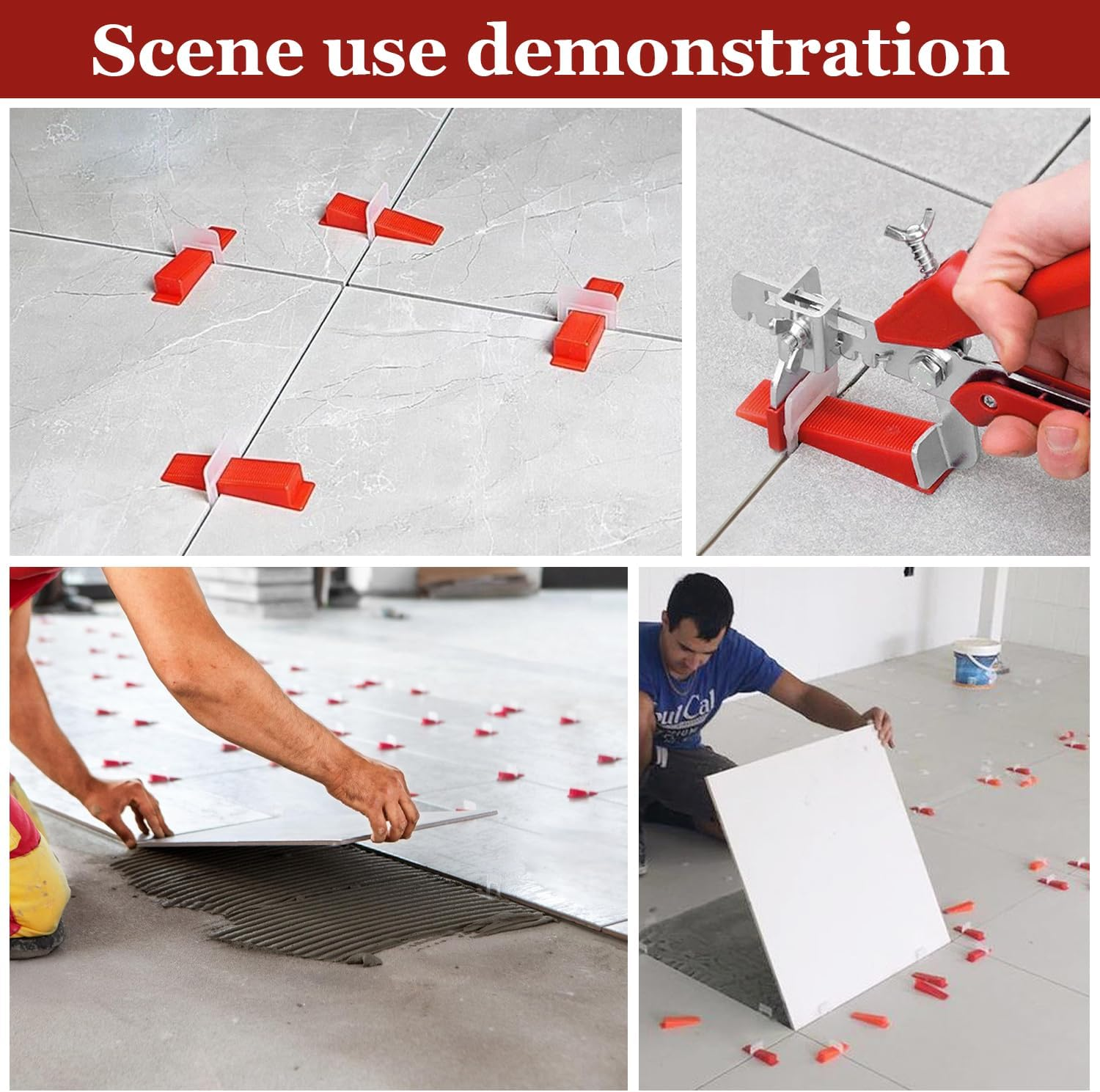 Pack of 700 Tile Levelling System Tile Wedges Tile Levelling System 1 Mm with 1 Mm Base for Laying Wall and Floor Tiles Reusable image number 2