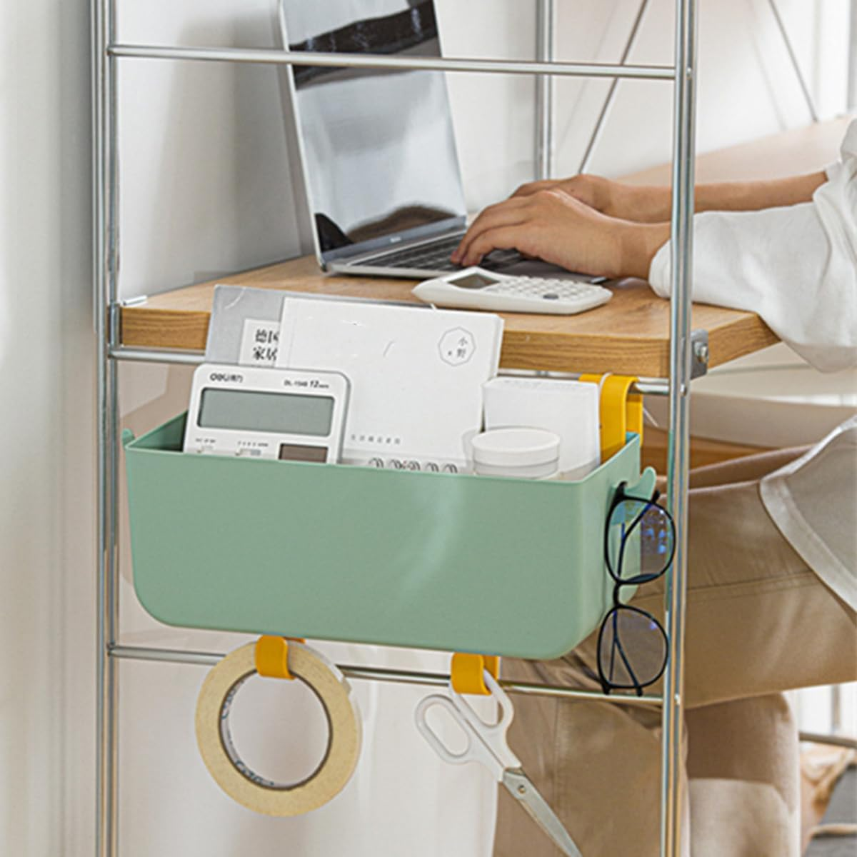 AIMALL Multifunctional Bedside Storage Organizer with Hooks, Large Capacity, Easy Install Hanging Basket for Dorms and Home, 12.2 X 4.72 Inch image number 6