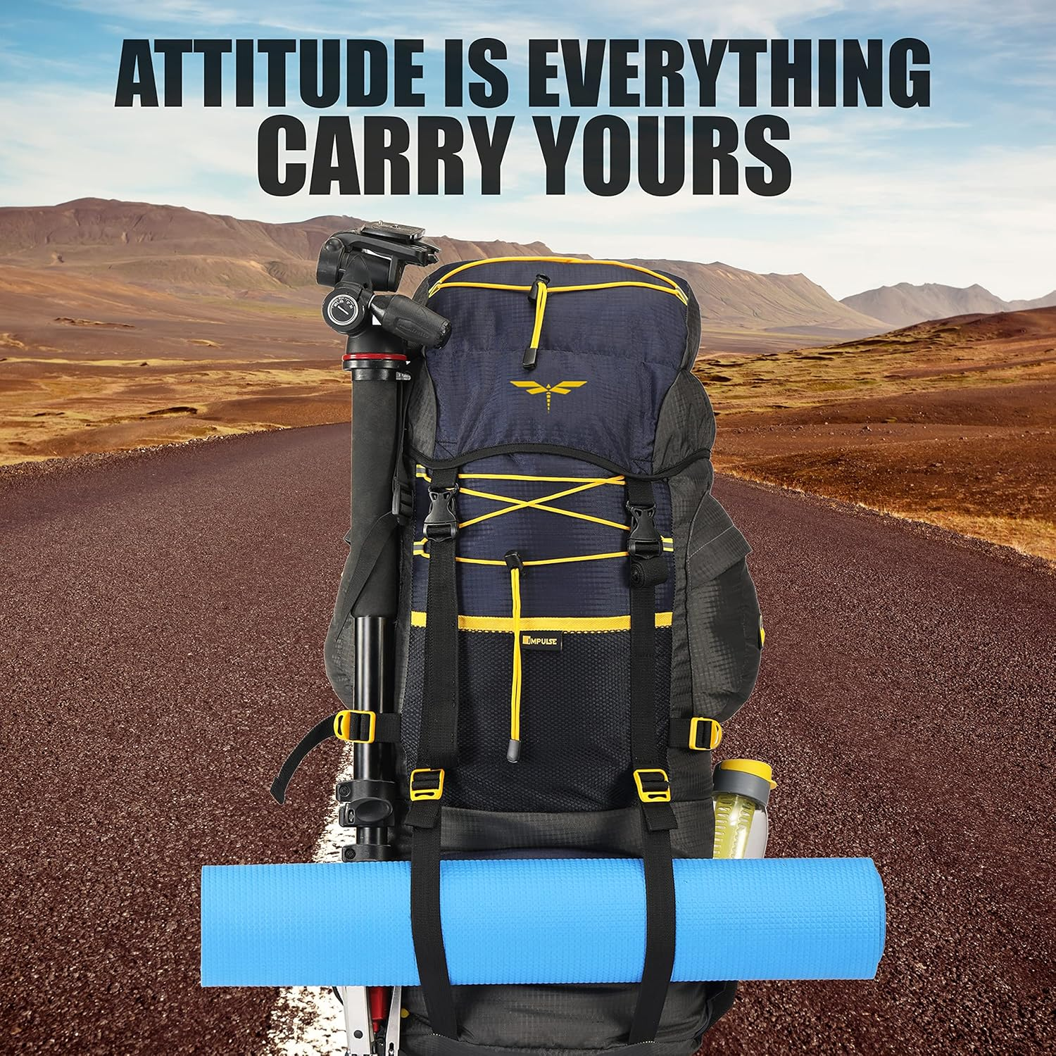 Impulse Rucksack Bags 75 Litres Travel Bag for Men Tourist Bag for Travel Backpack for Hiking Trekking Bag for Men Camping Thames Bag with 1 Year Warranty - Black image number 3