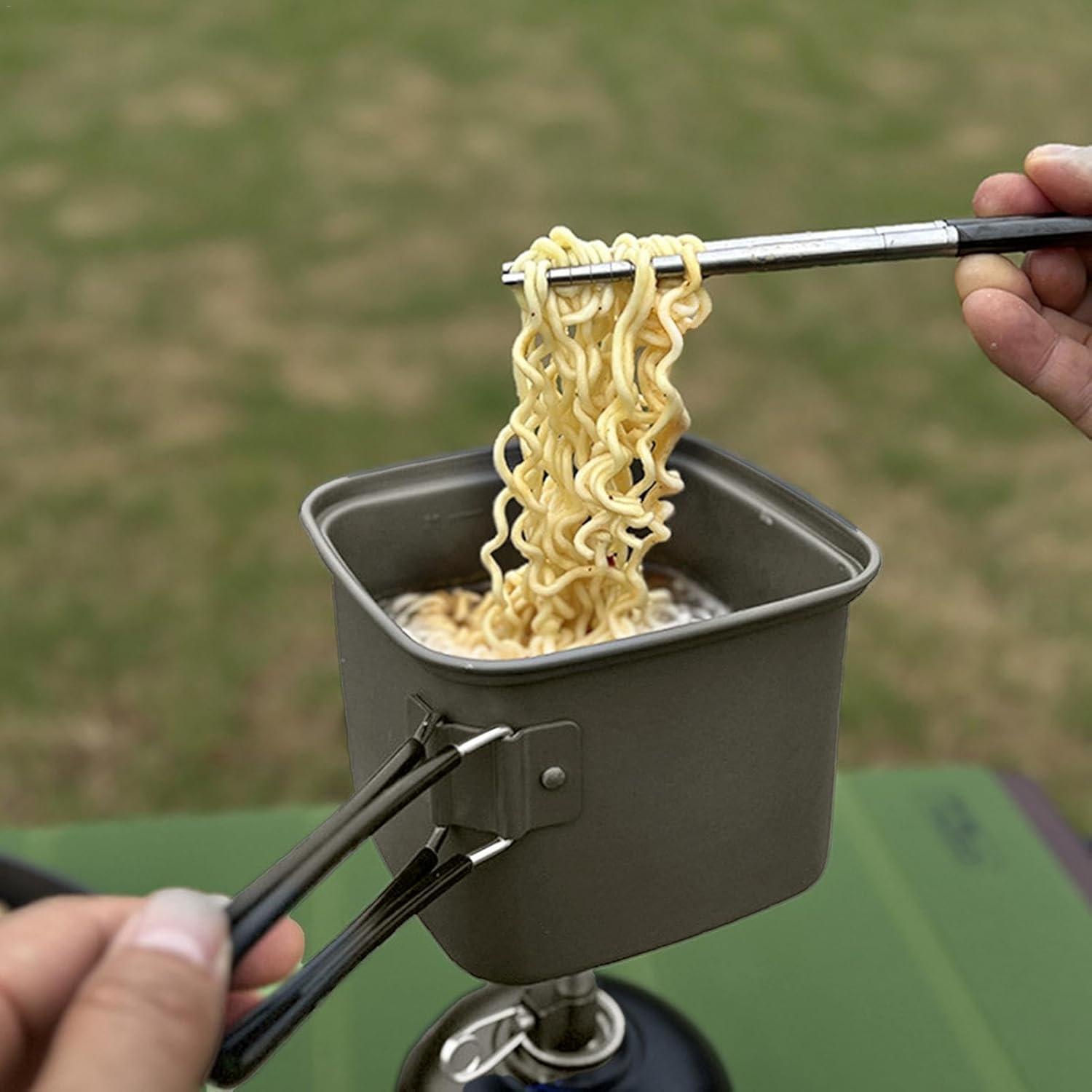 Camping Cookware, Outdoor Cooking Camping Pots Cookware Aluminum, Multifunctional Camp Cooking Utensils Set Lightweight Camping Gear for Camping Cycling Hiking image number 3