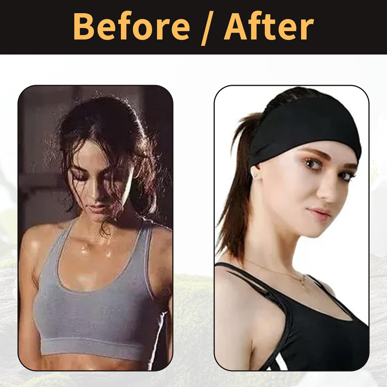 Pack of 4 Hair Bands for Women, Women'S Cosmetics, Make-Up Hair Band for Sports, Showers (Black and White) image number 2