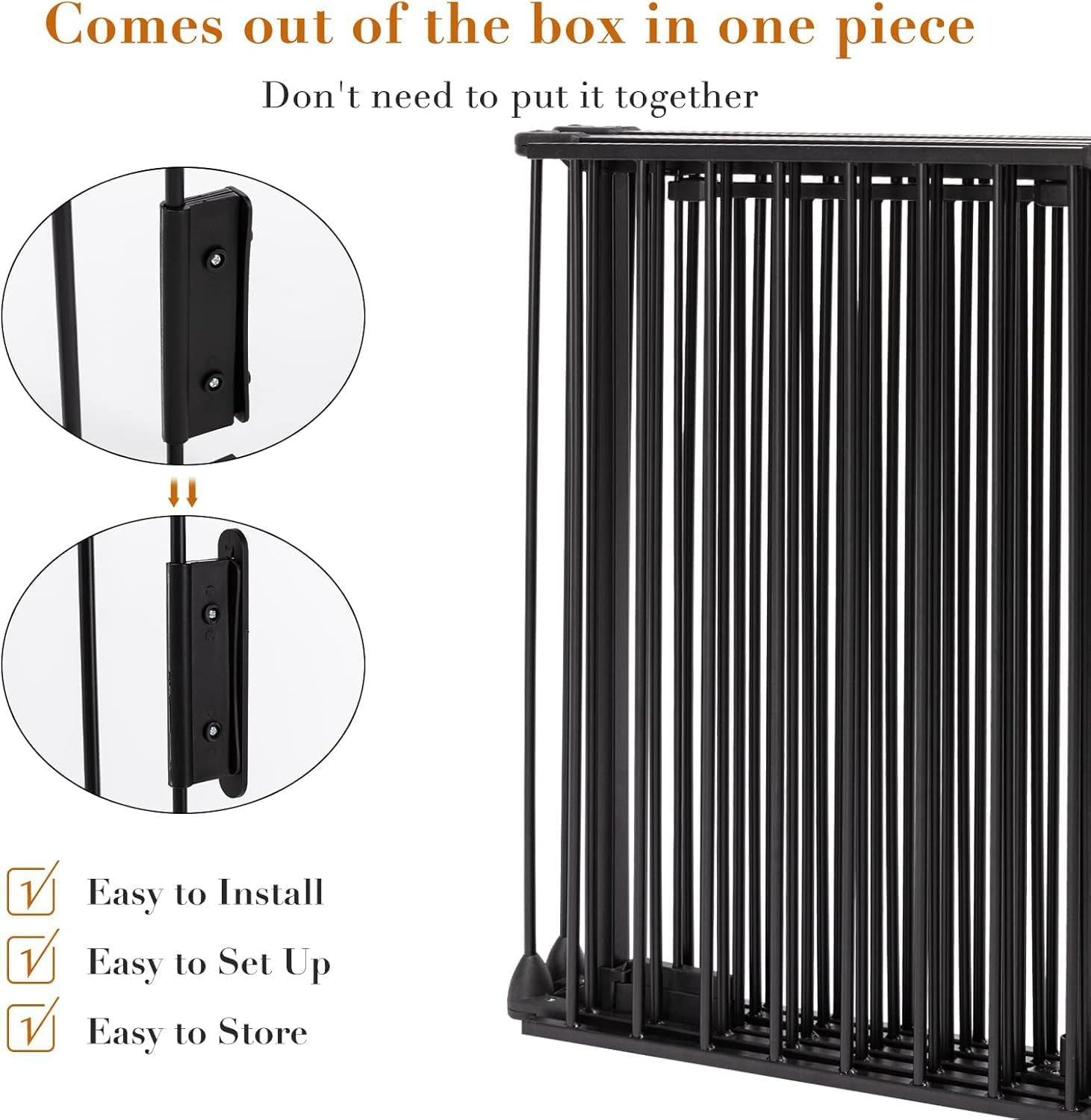 122"(310Cm) - Extra Wide Baby Gate Playpen for Toddlers and Pets Configurable Safety Fence with Walk-Through Door Adjustable for Large Openings Baby Gate Extra Wide Fireplace Baby Proofing, 5 Panels image number 3