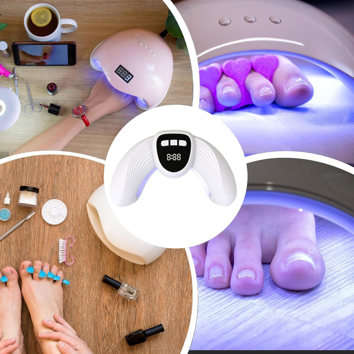 GEUGECY UV Nail Lamp | Lamp for Nails with Timer,Quick-Drying Dryer Foldable Tools for Polish Care Desk Travel Spa Camping Salon