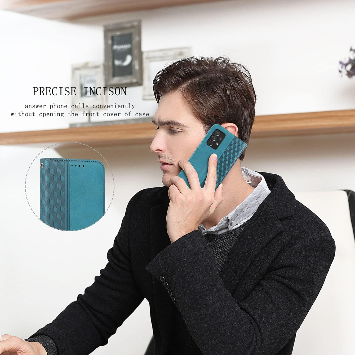 Case for Samsung Galaxy A13 4G/A13 5G/M13 5G/A04S/A04, Shockproof PU Leather Flip Folio Cover with Card Slots, Magnetic Wallet Case for Samsung Galaxy A13, Green image number 3