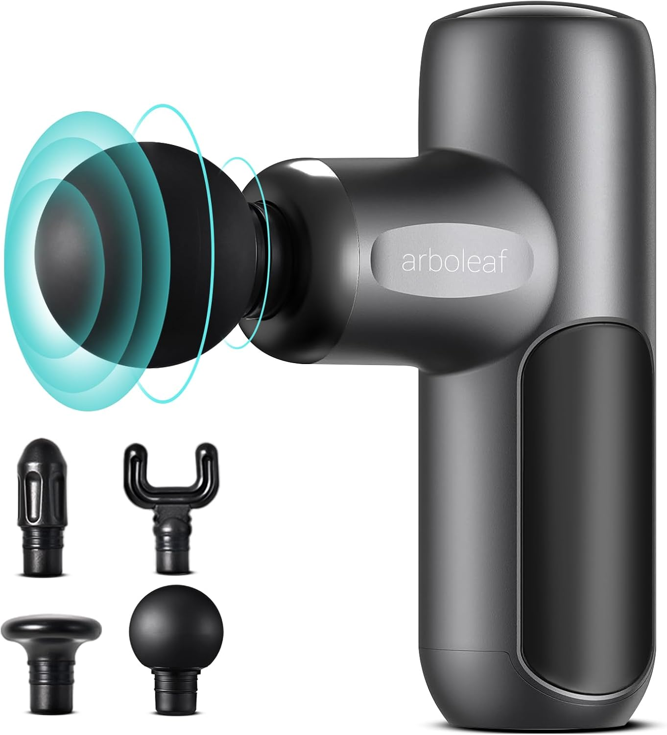 Arboleaf Mini Massage Gun, Deep Tissue Muscle Massager with 4 Massage Heads, 3200Rpm Powerful Portable Massager Gun for Muscle Pain Relief, Gifts for Men Women