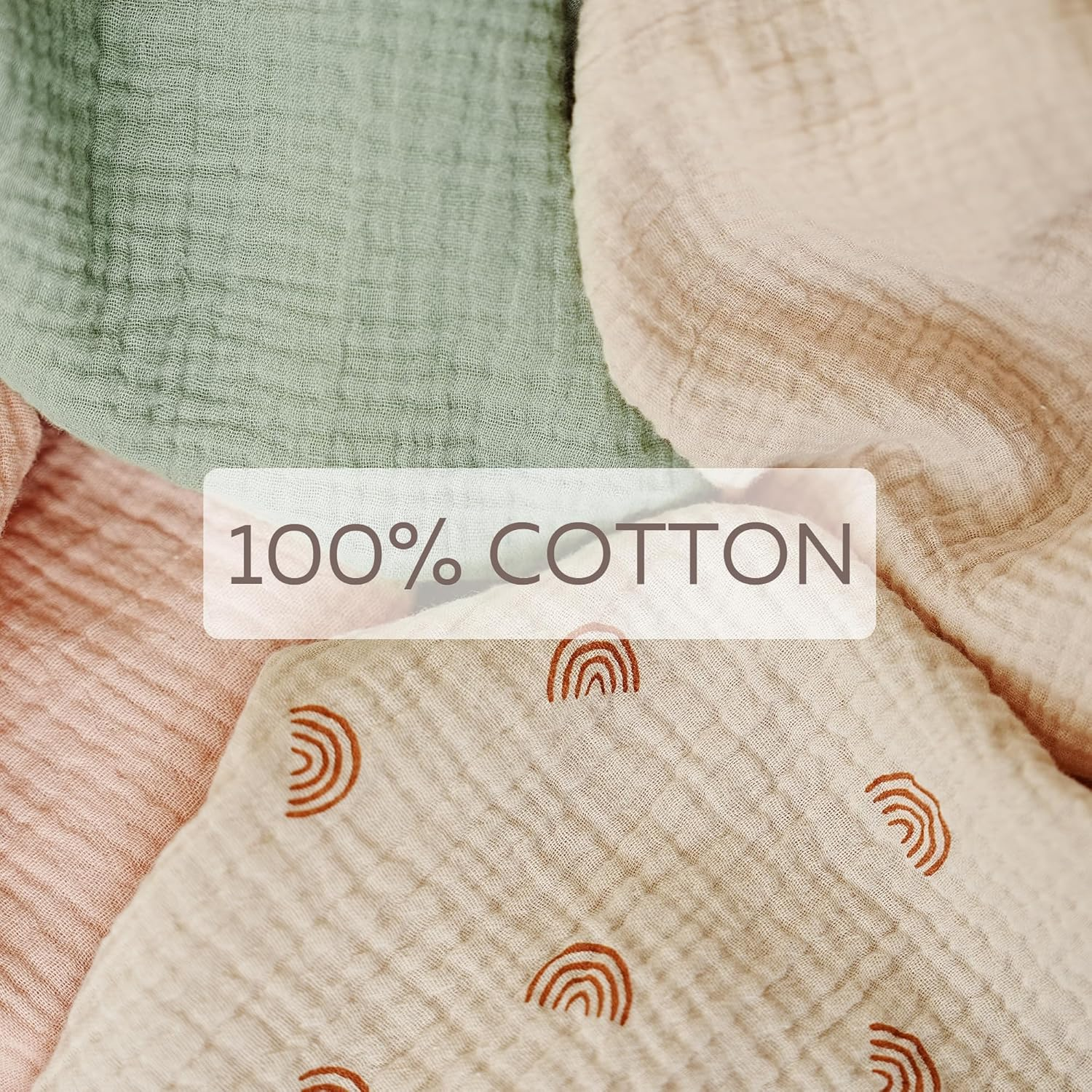 Qunlions Life Muslin Nursing Covers for Breastfeeding, Privacy Breast Feeding Cover with Arch Neckline for Mom and Baby, Breathable 100% Cotton Nursing Apron Multi-Use Stroller Cover (Green) image number 5