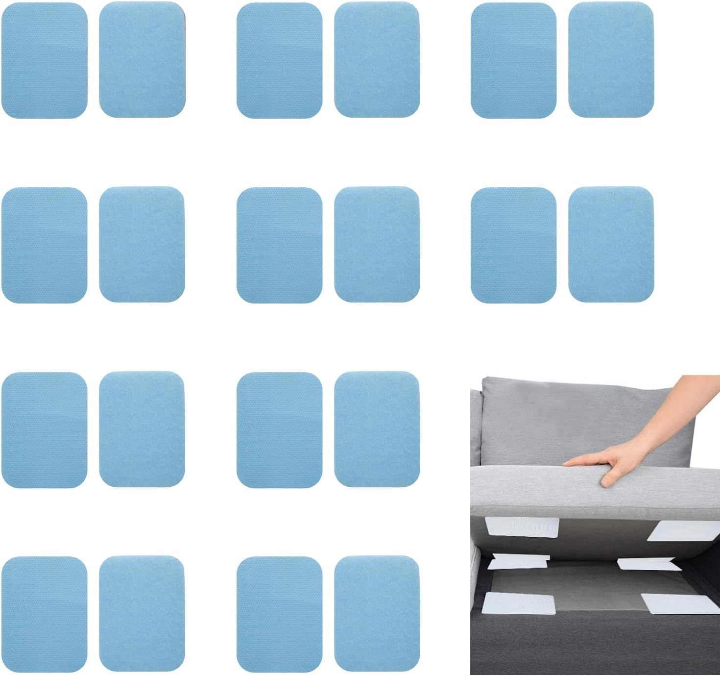 Auzly 10-Pack Rug Gripper Tape | Double Sided Anti-Slip Carpet Tape | Washable Reusable Rug Pad for Hardwood & Tile Floors | Secure Floor Mats & Carpets | Home D&eacute;cor Essential (Gray)