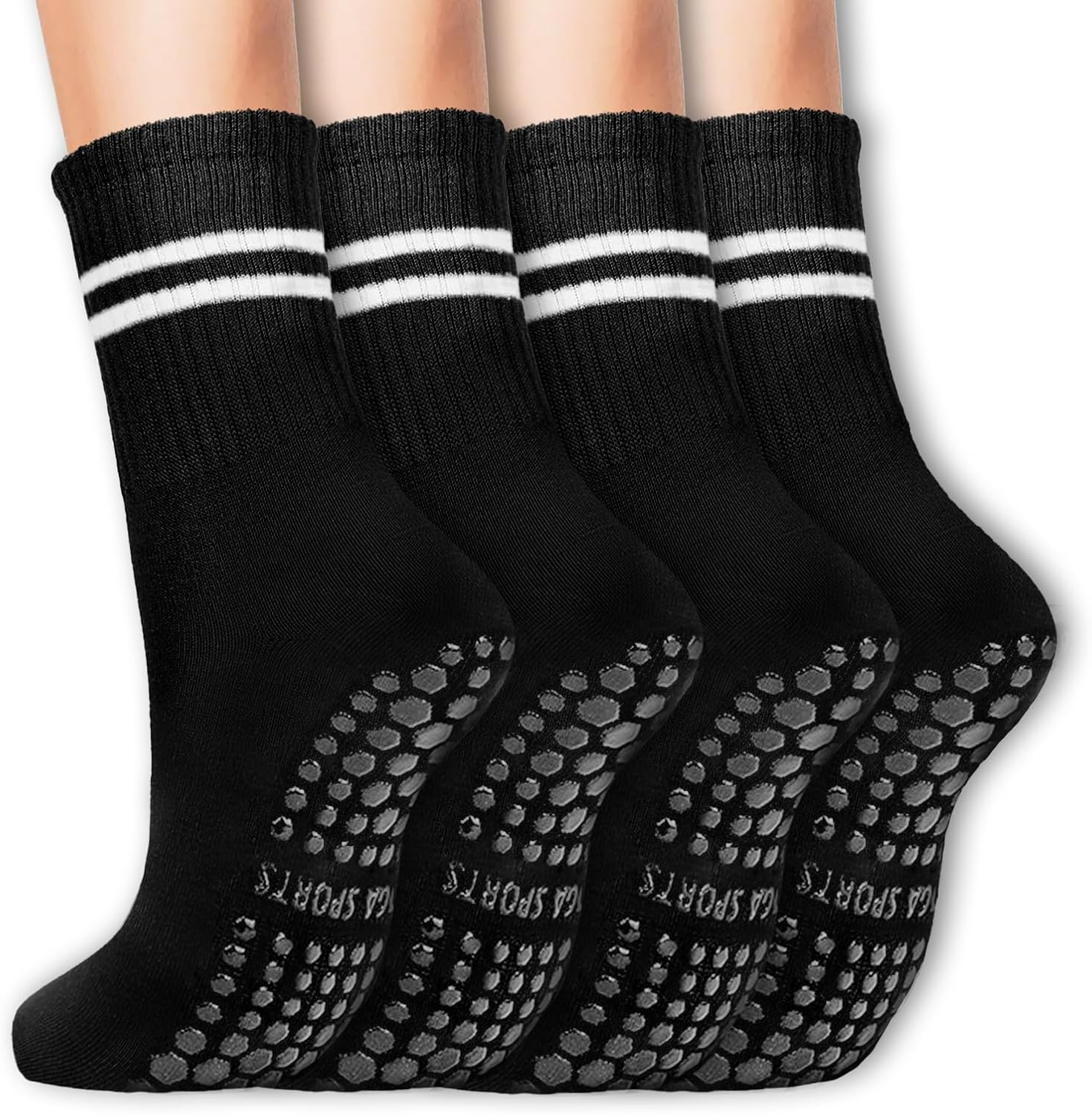 Viiotu Pilates Socks Women with Grips, Reformer Pilates Grip Socks, Non Slip Yoga Socks for Gym, Dance, Work Out