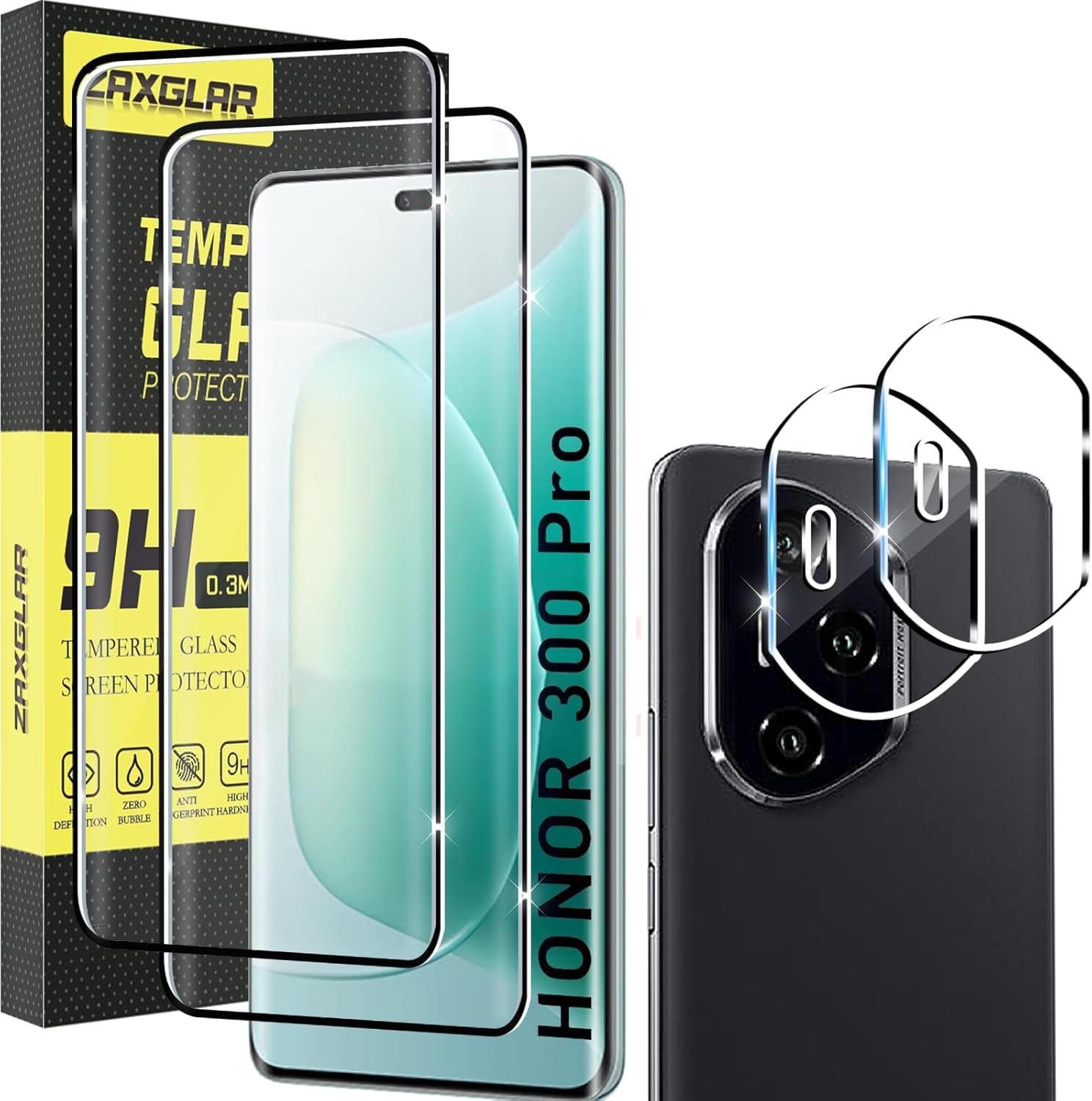 ZAXGLAR Screen Protector for Nothing Phone 3A for Tempered Glass, Pack of 2 Tempered Glass and 2 Camera Protection, HD Screen Protector, 9H Hardness Screen Protector