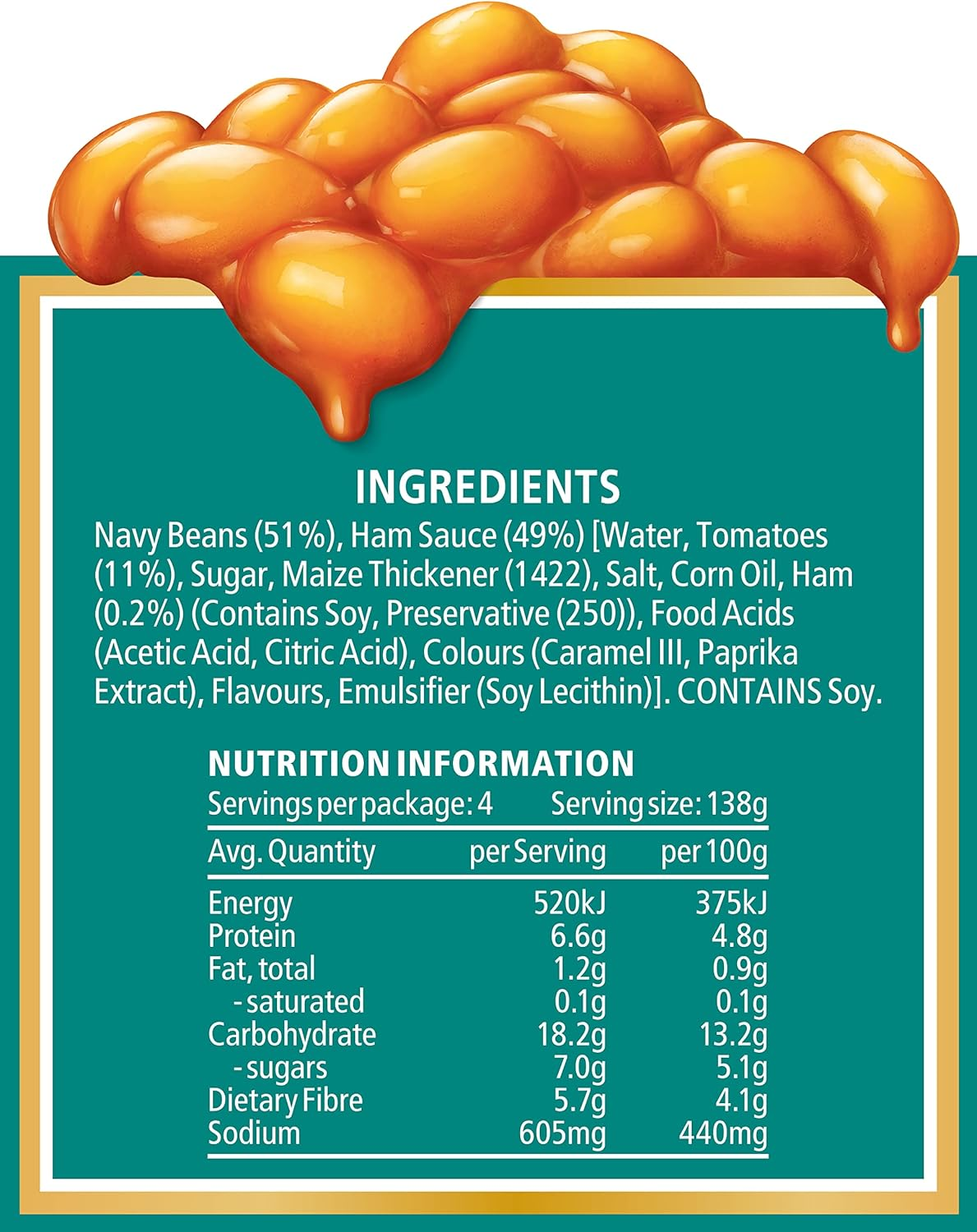 Heinz Canned Baked Beans in Ham Sauce image number 2