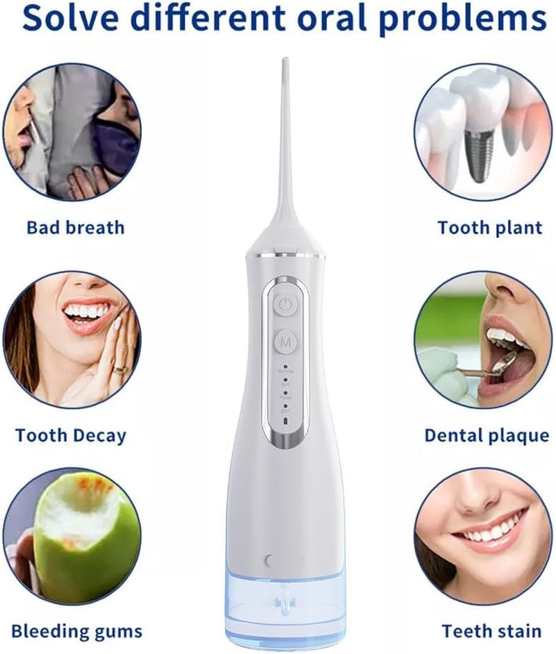 Portable Cordless Oral Teeth Irrigator &ndash; Rechargeable Water Flosser with 320Ml Tank, IPX7 Waterproof, Type-C USB Charging &ndash; 1400&ndash;1800 Pulses/Min &ndash; Dental Cleaner for Travel, Braces, and Implants image number 3