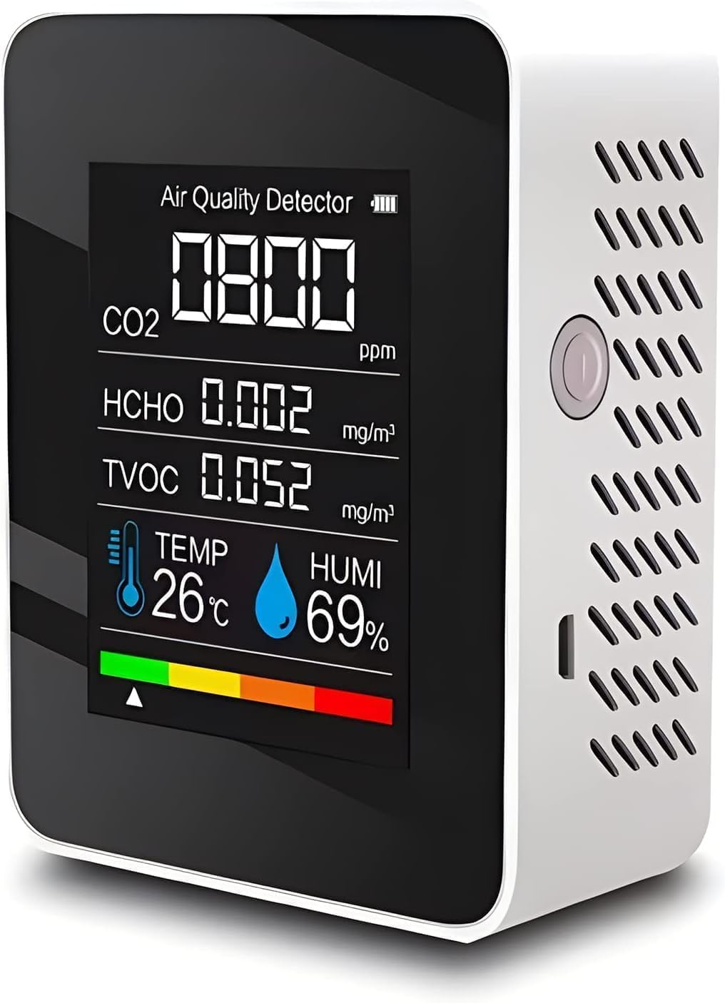 B-Qtech 5 in 1 Air Quality Monitor, Indoor Air Quality Tester Co2/Humidity/Hcho/Tvcc/Temperature Tester, Air Pollution Monitor for Home, Rooms, Grow Tents, Offices, Cars, Hospitals image number 4
