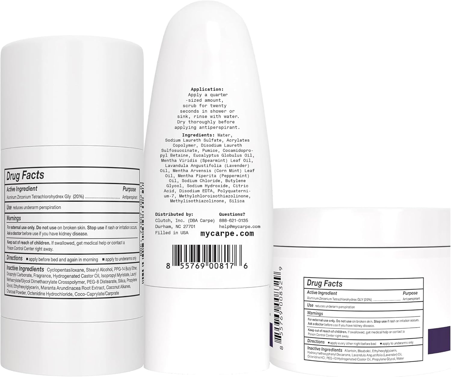 Carpe Clinical Grade Underarm Regimen - Combat Sweat, Block Excessive Sweating and Help Control Hyperhidrosis with a Premium 3-Step Sweat Protection System. - Mandarin Scent