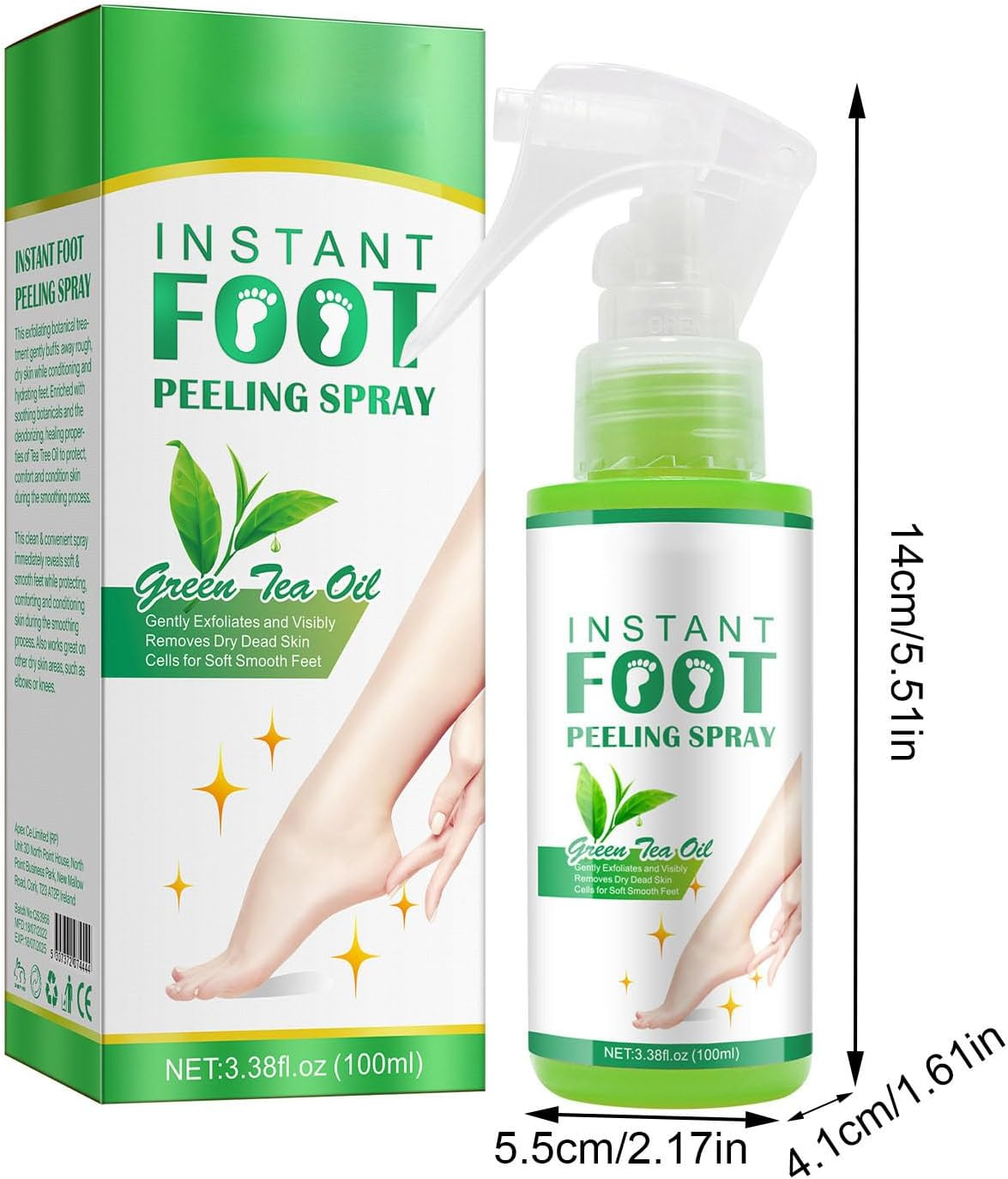Foot Peel Spray | 100Ml Foot Peeling Spray for Most Skin Types,Pedicure Dead Skin Exfoliator for Cracked Rough Heels, Dry Toe Skin