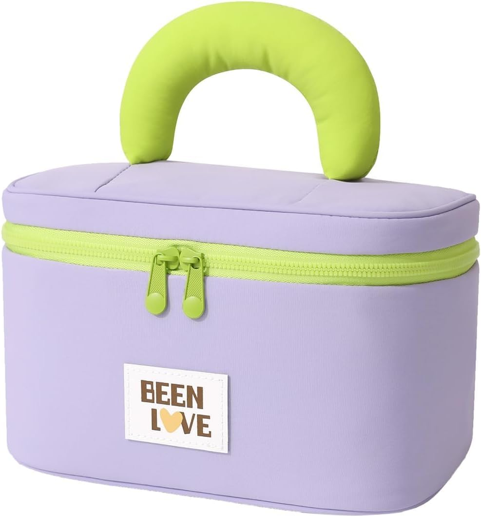 Travel Makeup Bag Cute Cosmetic Bag for Women Large Capacity Makeup Case Organizer Bag Toiletry Bag Portable Waterproof Make up Bags with Handle and Divider, Pink (Pink)