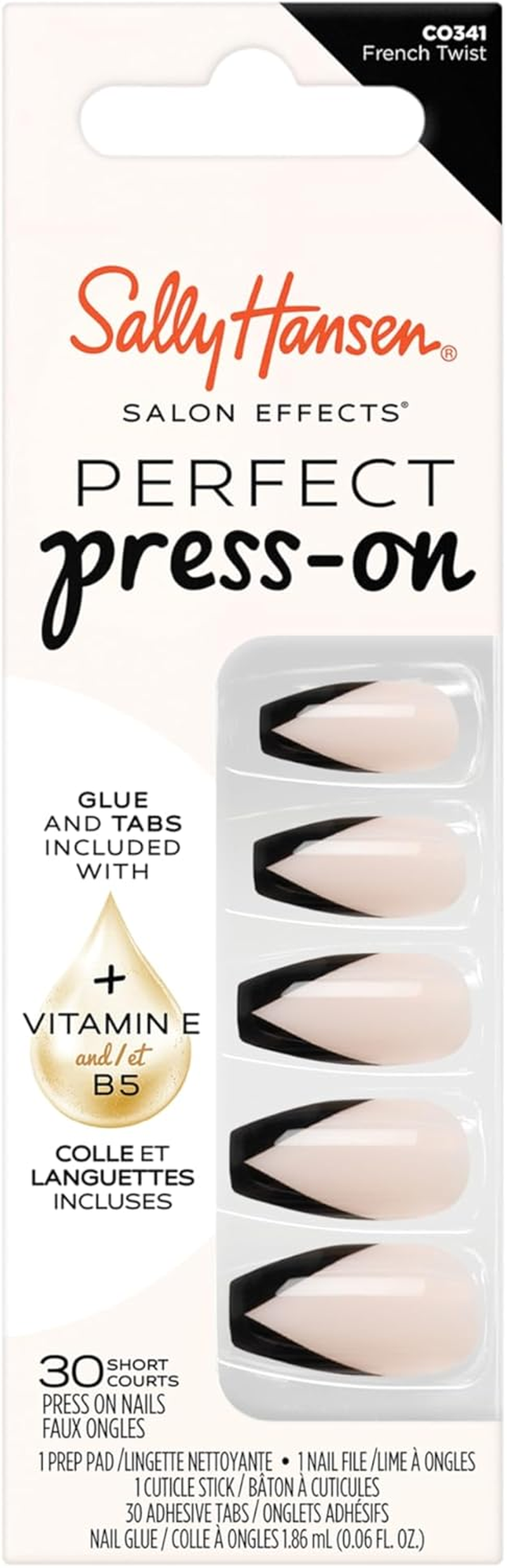 Sally Hansen Salon Effects Perfect Press-On Nails, Viva Vanilla, Press on Nails, Easy to Apply, Nail Glue & Adhesive Tabs Included