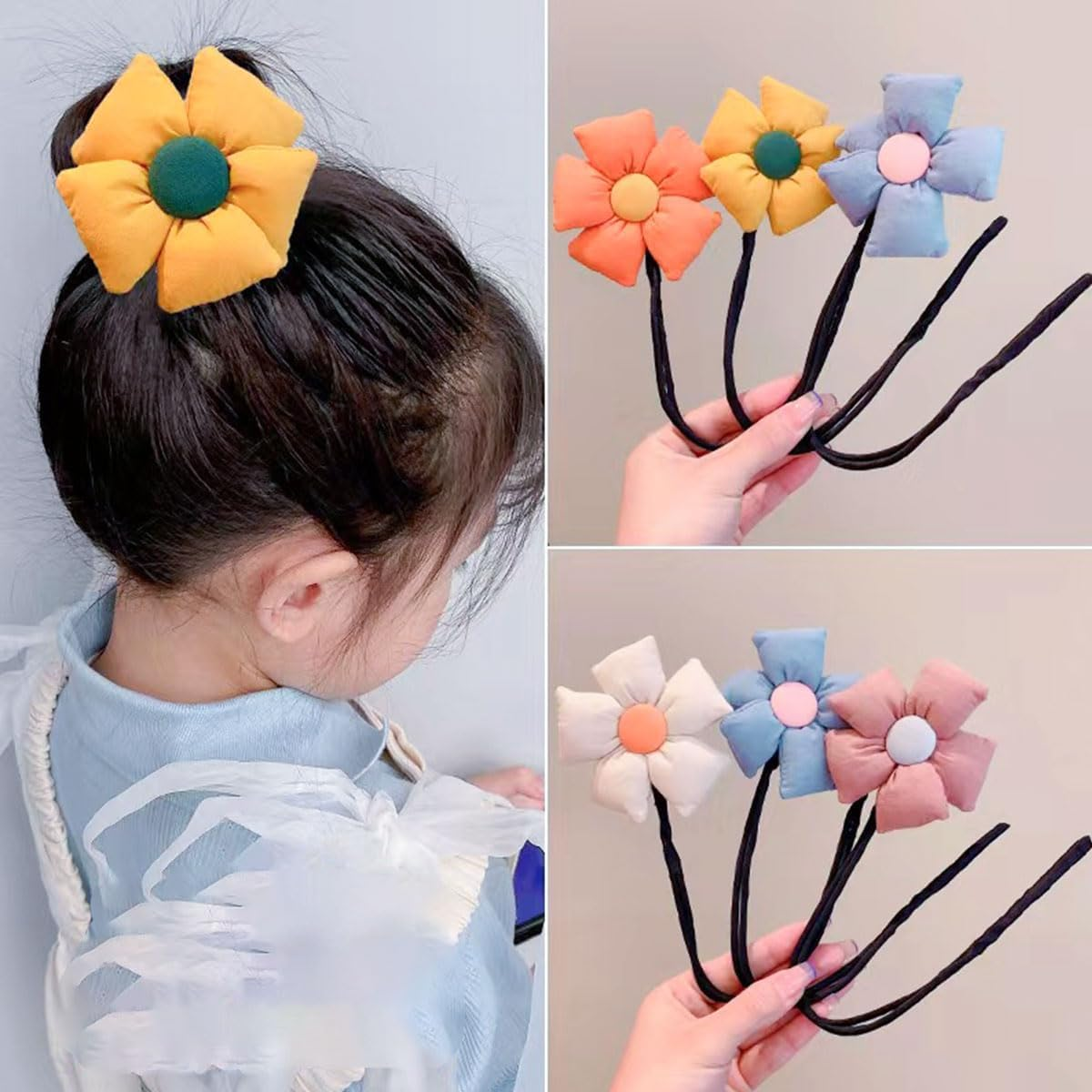 Traziewell Bun Maker Flower Hair Bun Maker Women'S Doughnut Hair Bun Maker Hair Styling Tool Hair Bun Shaper Set for Children Girls Women 0208 image number 1