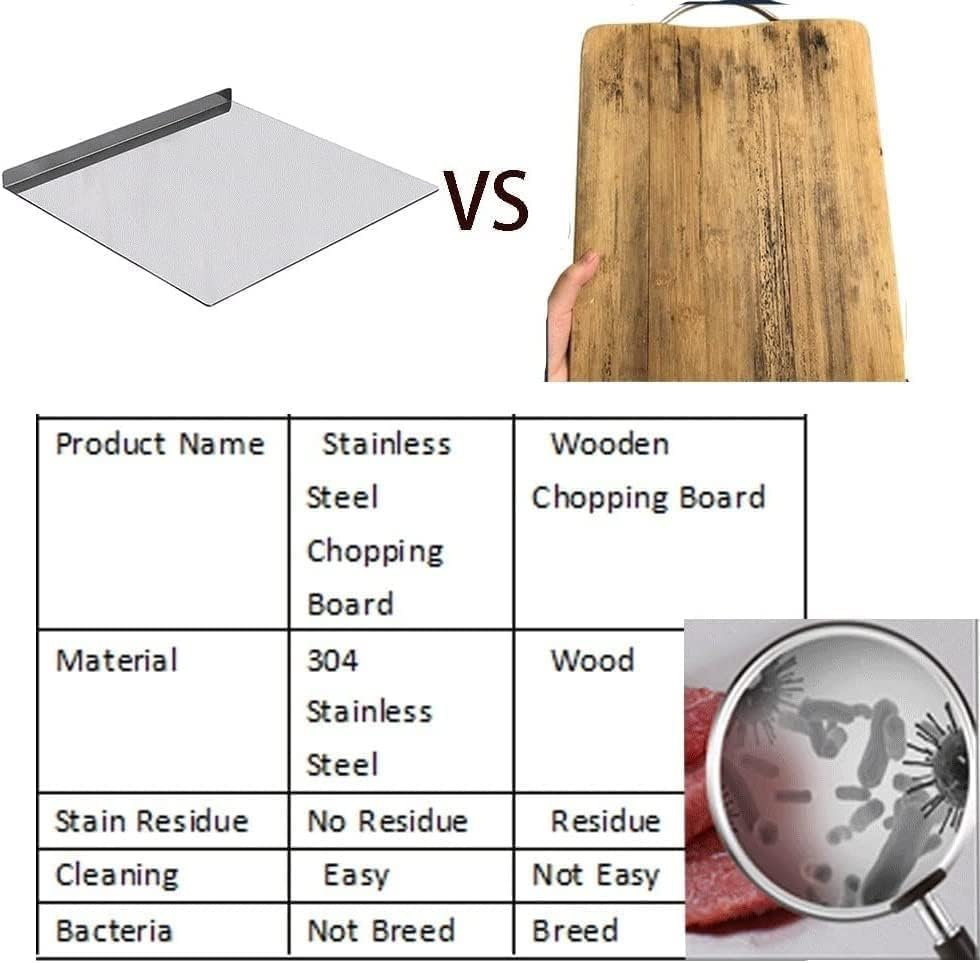 Cutting Boards, Heavy Extra Large 304 Stainless Steel Cutting Mats Chopping Baking Pastry Boards (Size : 50X40Cm/19.7 X 15.7 In) image number 3