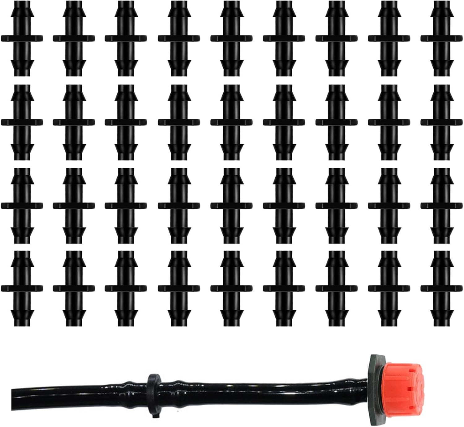 200Pcs Drip Irrigation Connectors,Drip Irrigation Barbed Connectors Fit for 1/4-Inch Tubing, Irrigation Straight through Joints, Drip Tubing Water Tubing Gardening Irrigation Supplies image number 4