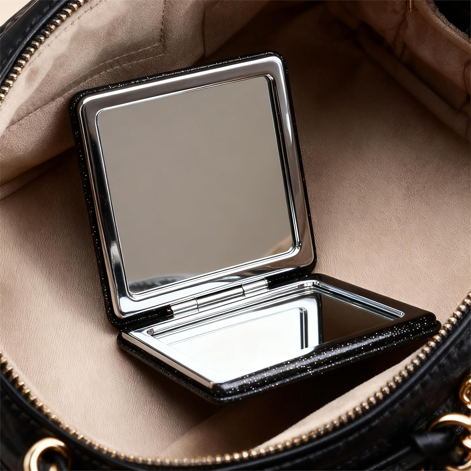 Yimaneili Mini Makeup Mirror, Travel Folding Double-Sided Magnifying Makeup Mirror, Portable Makeup Mirror and Beauty Mirror, Suitable for Daily, Work and Business Use by Both Men and Women. image number 6