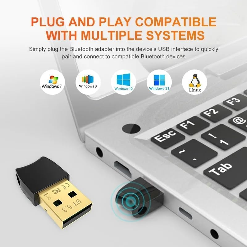 USB Bluetooth 5.3 Dongle Adapter for PC Speaker Wireless, Mouse Keyboard Music Audio Receiver Transmitter Bluetooth image number 1