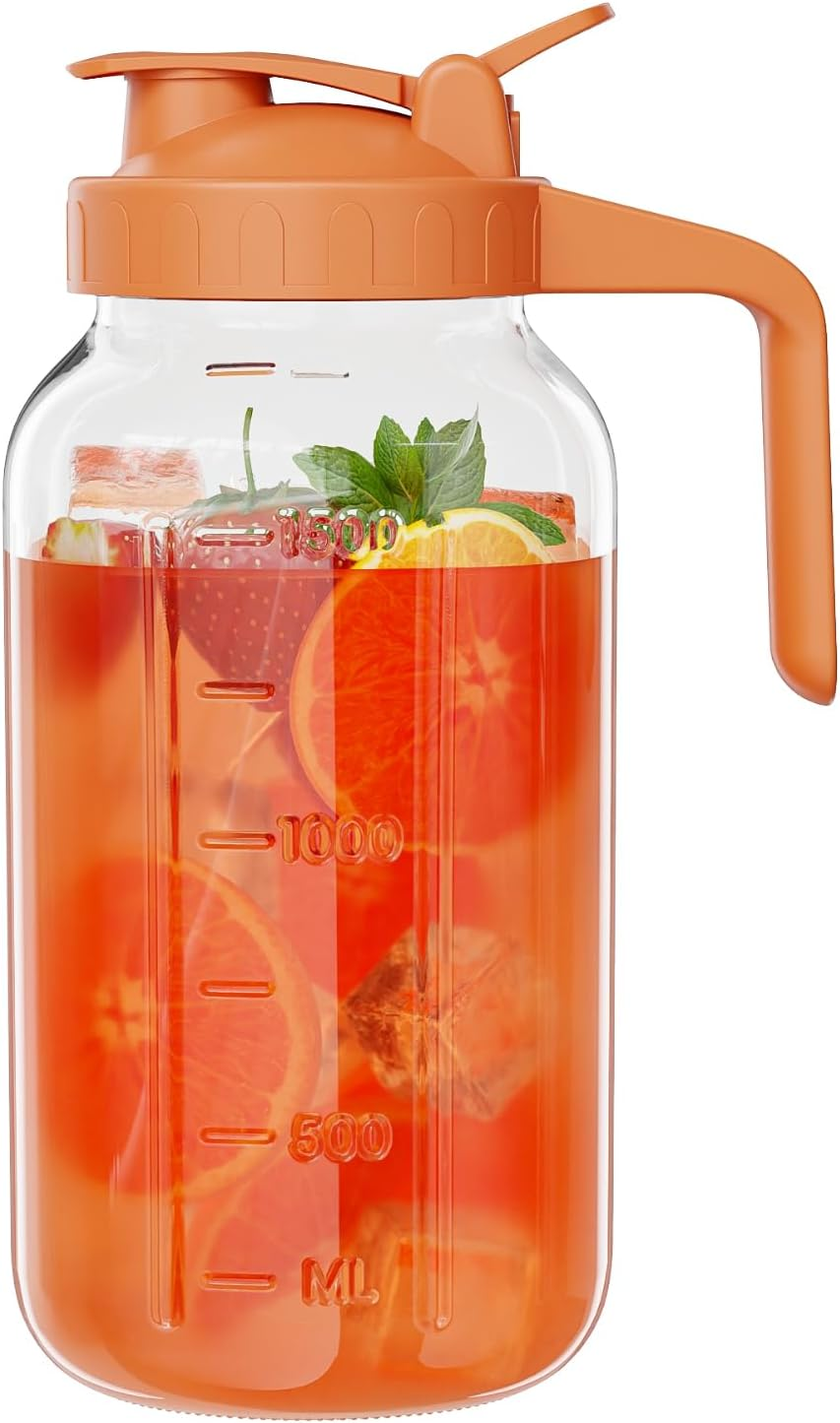 Breast Milk Pitcher Jug - 32 Oz Glass Mason Jar Airtight Pitcher with Pour Spout Handle for Breastmilk, Iced Tea, Ice Drinks Storage Container image number 7