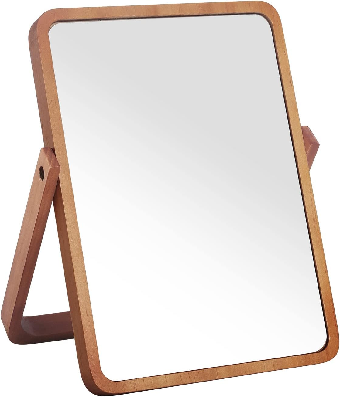 LONGSHENG - since 2001 - Wood Table Vanity Makeup Mirror - Rectangle Wall-Mounted Mirrors for Living Room,Bedroom image number 5