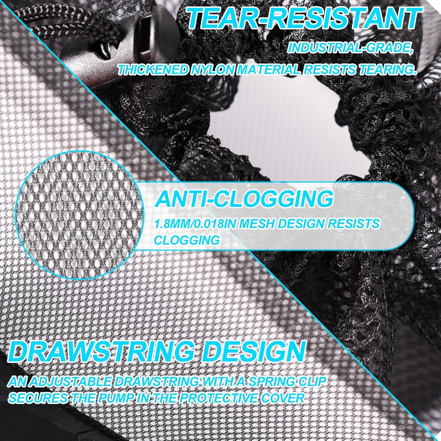 Pop up Pond Filter Bag, 9.8In Pump Barrier Box Anti-Clogging Sturdy Industrial Ultra-Fine Mesh Water Pump Cover for Outdoor Water Ponds Filters (Black) image number 4