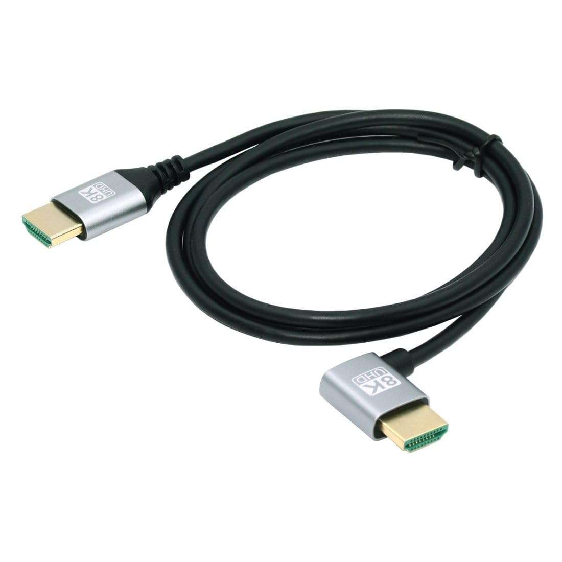 Chenyang HDMI 2.1 Cable,Hdmi Male to Male 90 Degree Left Angled 8K@60Hz 4K@120Hz 48Gbps Ultra High-Speed Gold-Plated Cable 0.5M for TV, Monitor, Computer