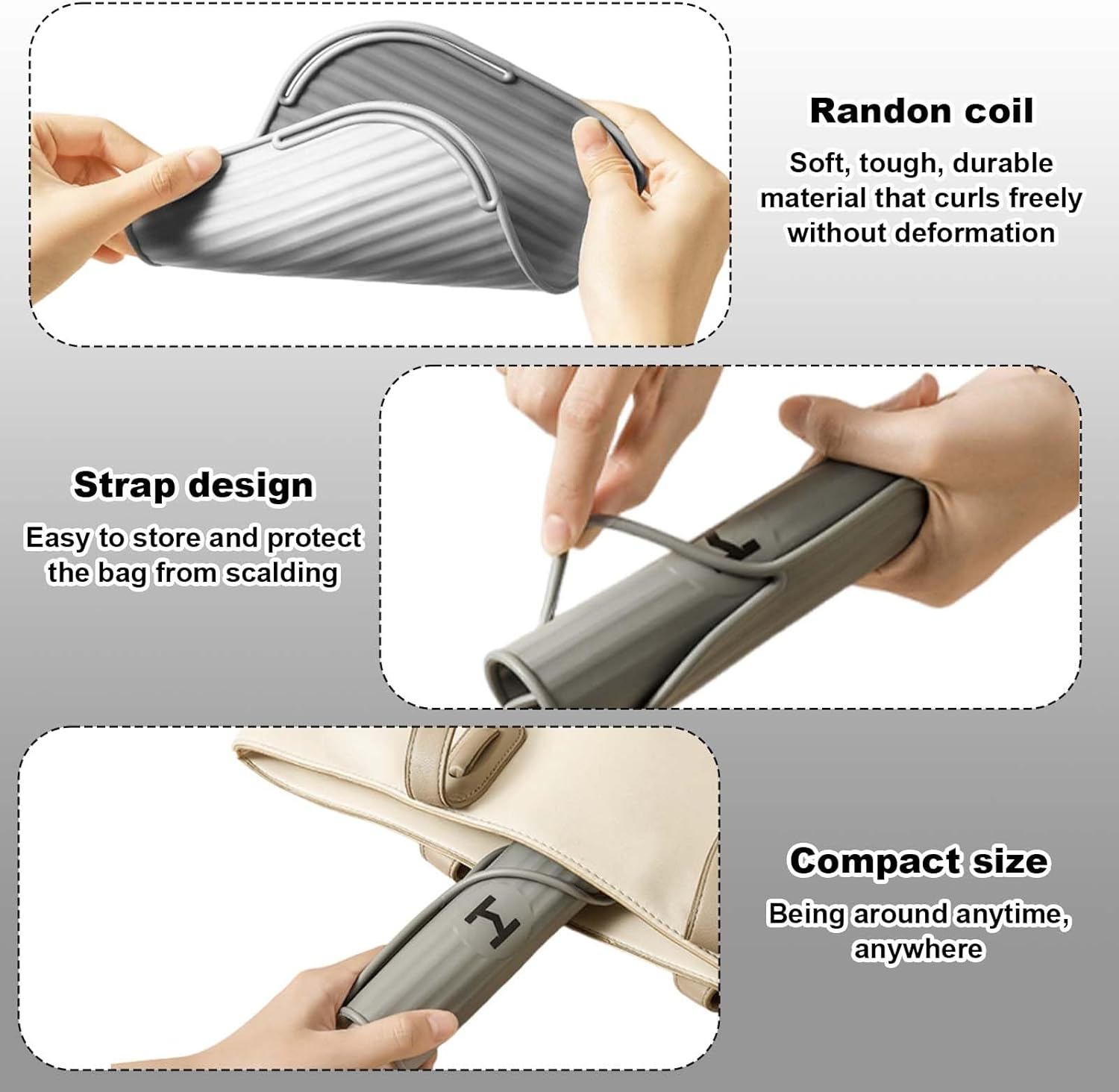 Heat Resistant Mat for Curling Irons, Hair Straighteners, Straighteners and Hair Styling Tools, Heat Resistant Silicone Non-Slip Mat to Protect Table from Burns, 21.8 X 16 Cm, Grey image number 1