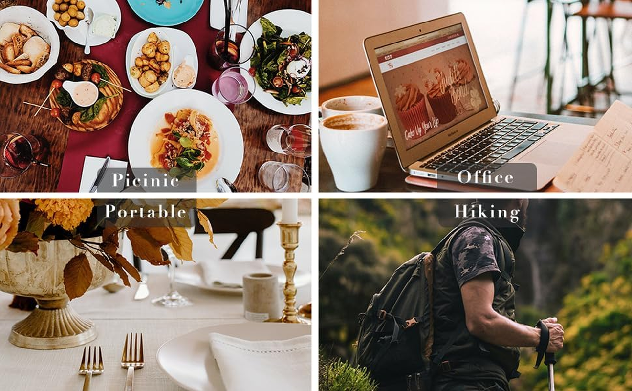 Portable Utensils Set with Case, 4Pcs Stainless Steel Reusable Silverware for Lunch Camping School Picnic Workplace Travel, Lunch Box Includ Fork Spoon Knife,Easy to Clean (Black, One Size) image number 1