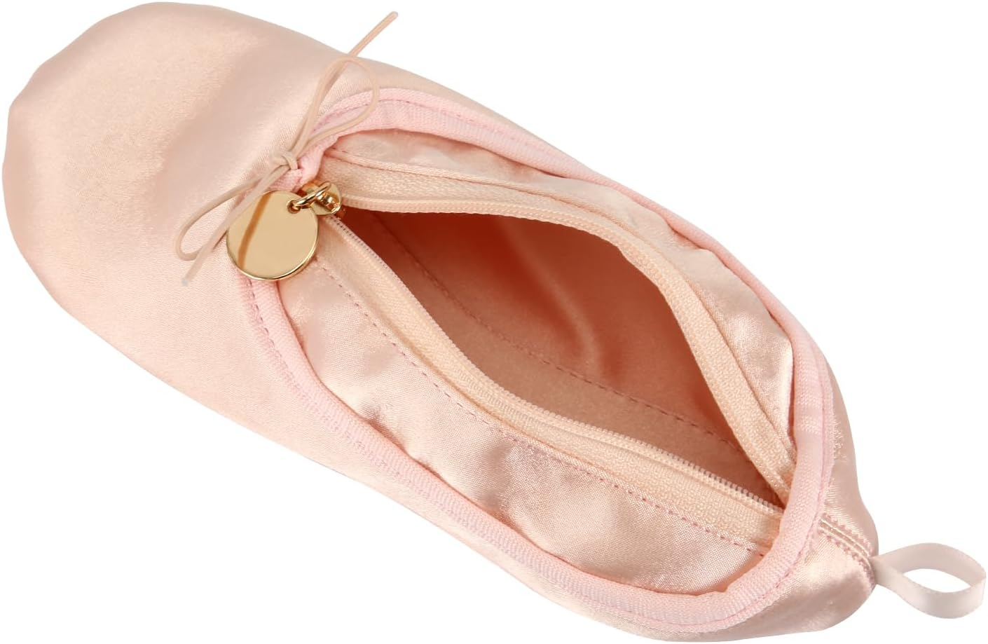 PEUTIER Ballet Shoe Makeup Bag, Pink Ballet Slipper Bag Dancer Cosmetic Bag Portable Ballet Pointe Shoe Makeup Pouch Organizer for Woman Girl Dancers Travel Gifts, Pink, M image number 6