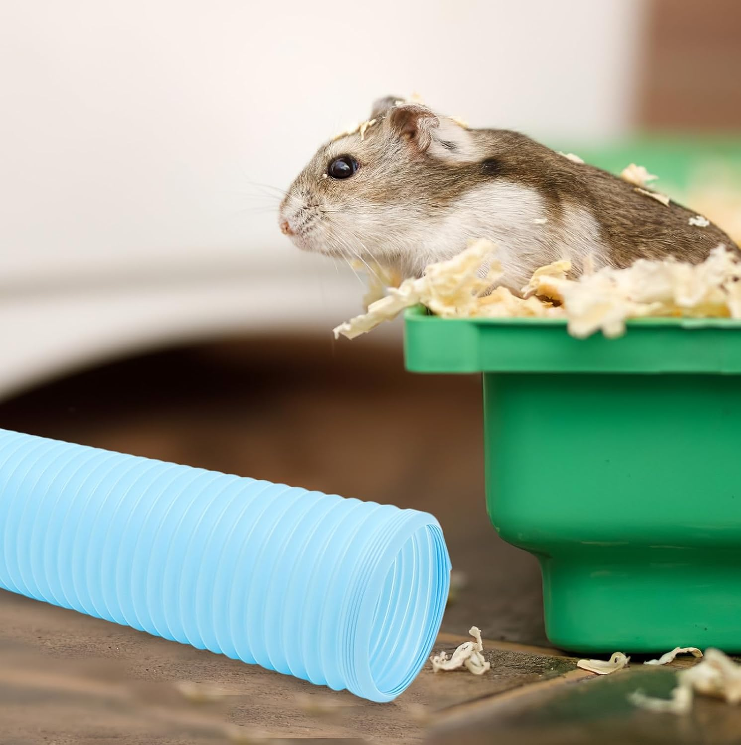 NOLITOY Flexible Hamster Tunnel Hamster Tubes and Tunnels Guinea Pig Hideout Plastic Foldable for Animal Pet image number 4