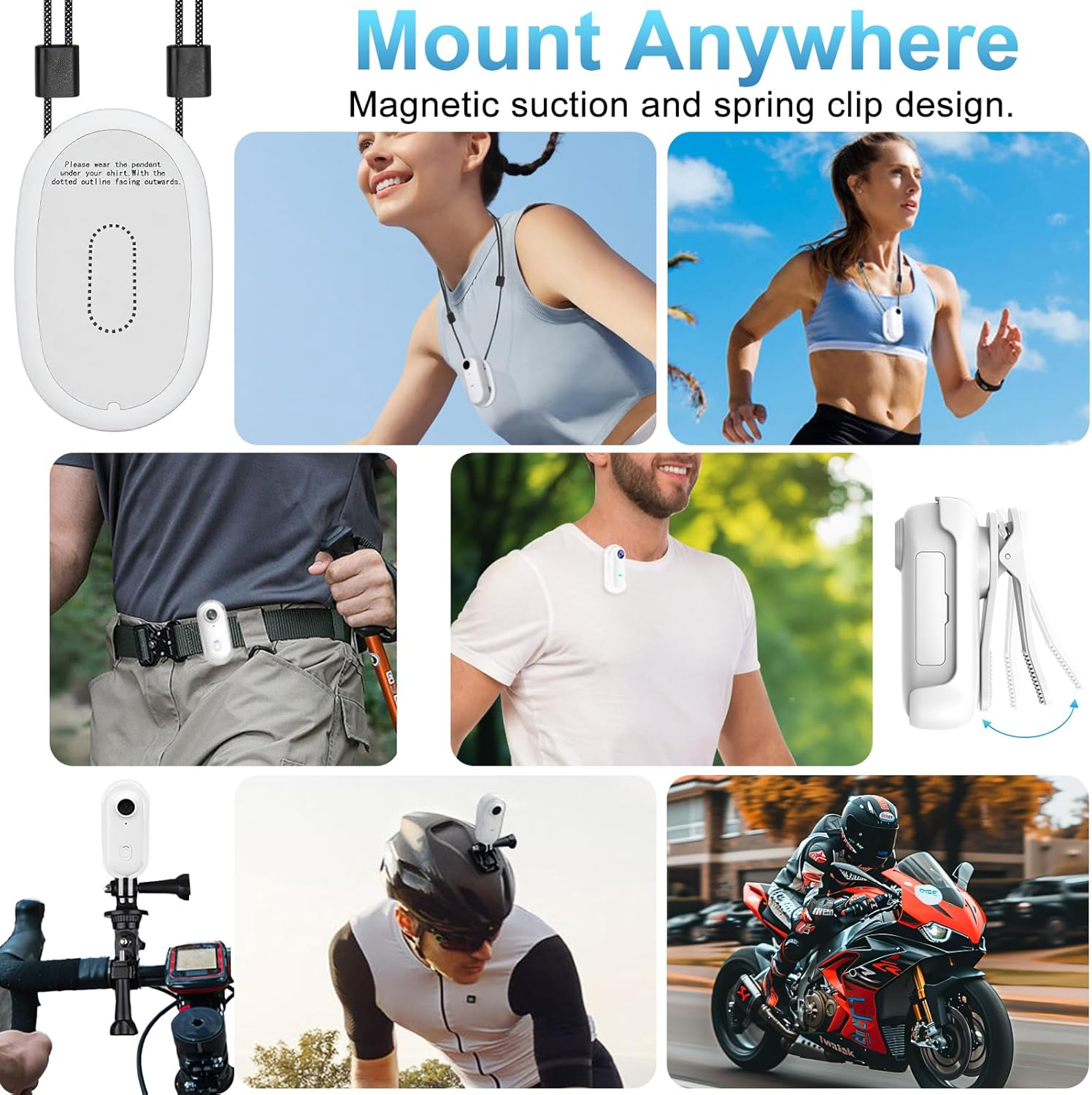 B-Qtech 1080P Body Camera, 360&deg; Action Camera Magnetic Pocket Thumb Cam, IP68 Waterproof, Mini Action Cam for Recording,Outdoors Activities,Walking image number 6