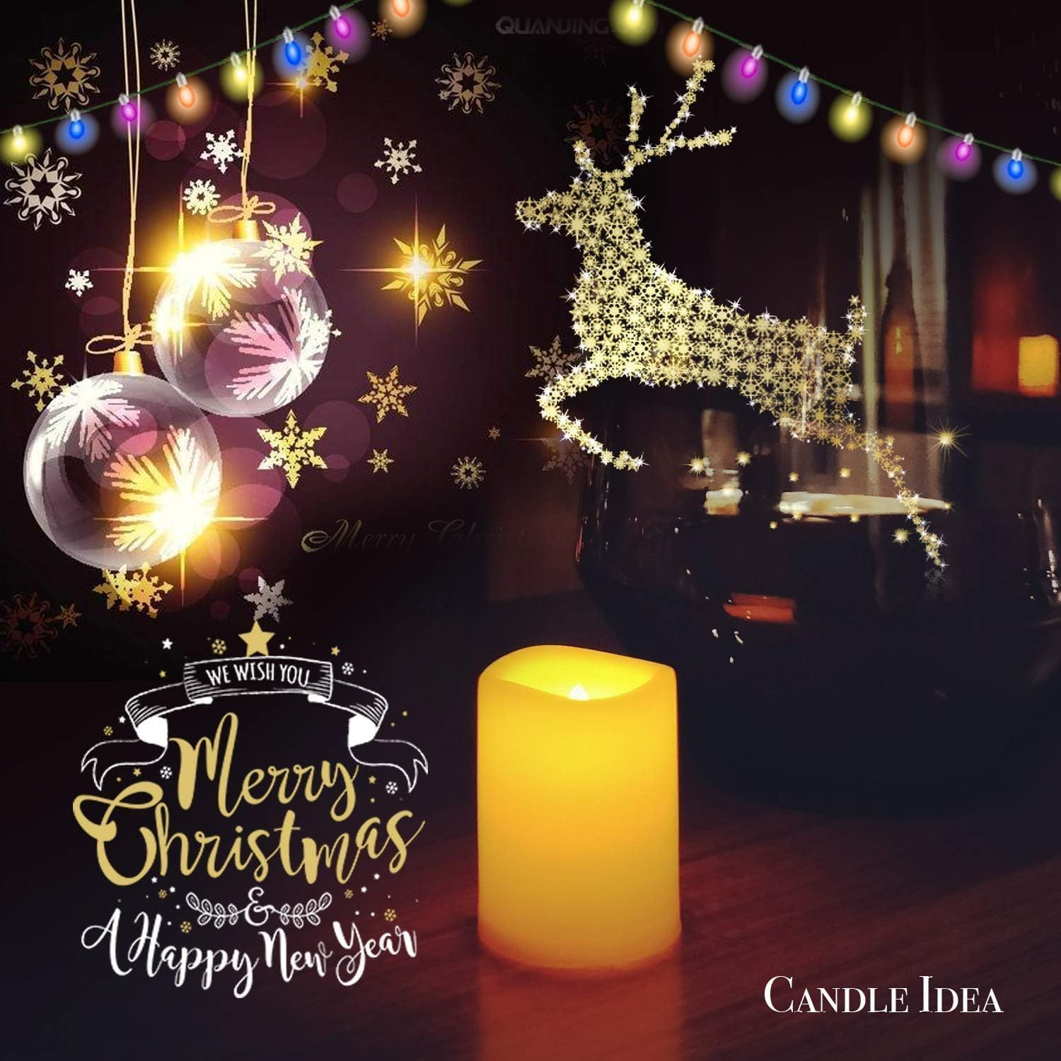 24Pc Flameless Candles Battery Operated, 200+ Hours Flickering Fake Candles Electric LED Candles for Home Decor Electric Candle Tea Lights Table Decorations, Wedding, Aniversary, Halloween, Christmas image number 5