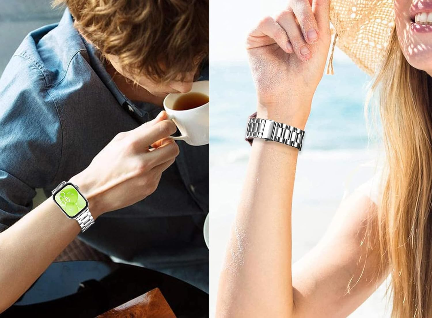 GIOPUEY Strap Compatible with Oneplus Watch 3, Stainless Steel Strap, Wear-Resistant, Stylish, Replacement Strap - Black image number 7