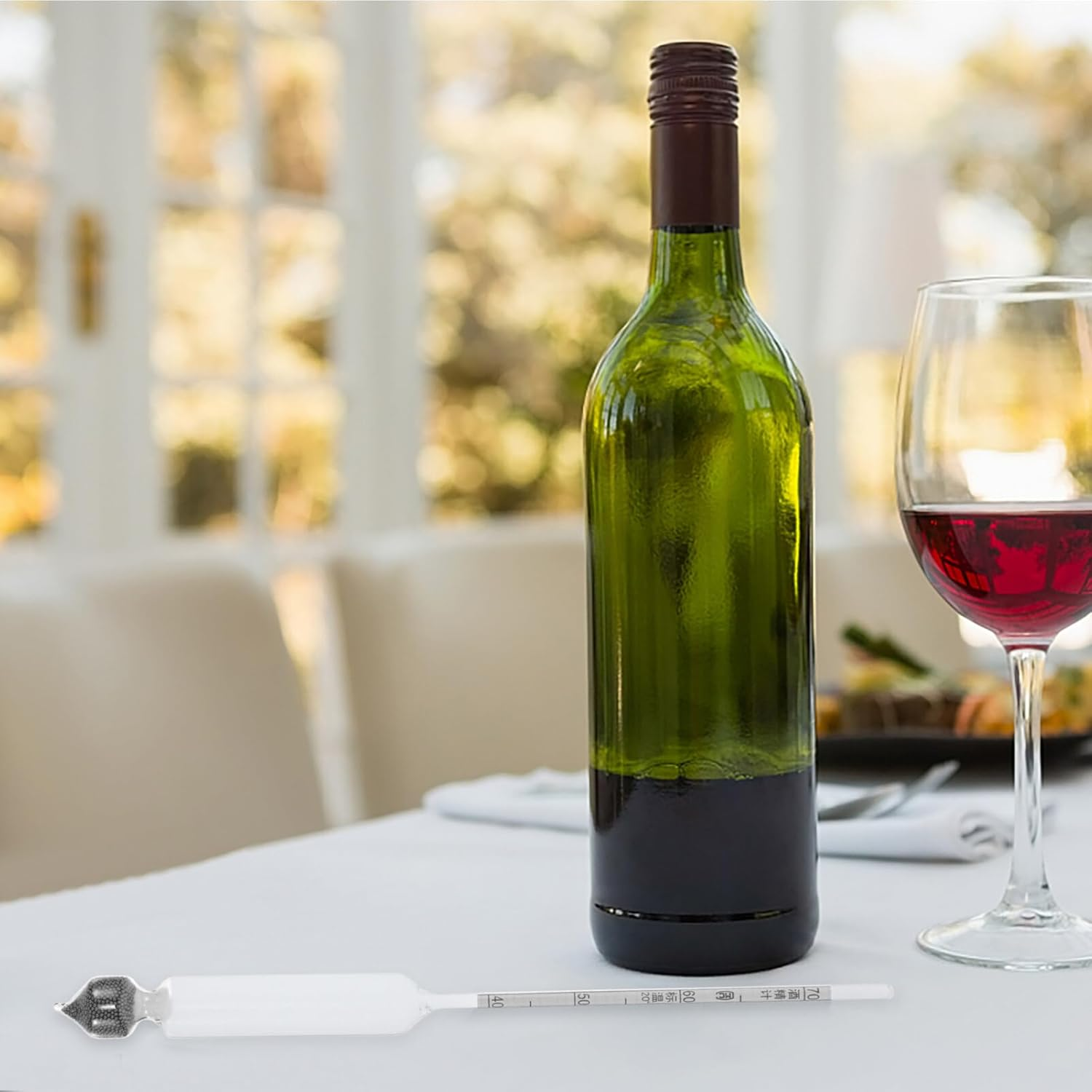 Zerodeko 1 Set Alcohol Meter Hydrometer Home Alcohol Test Distilling Supplies Fermentation Kit Alcohol Percentage Tester Alcoholmeter Home Brewing Kit Wine Liquor Glass image number 6