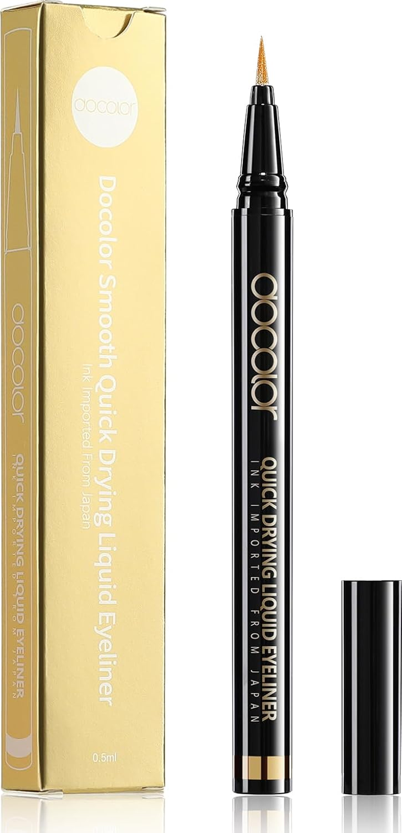 Docolor Waterproof Eyeliner, Pen Super Slim Liquid Precise - Smudge Proof All Day Long-Lasting Eye Liner (Black)