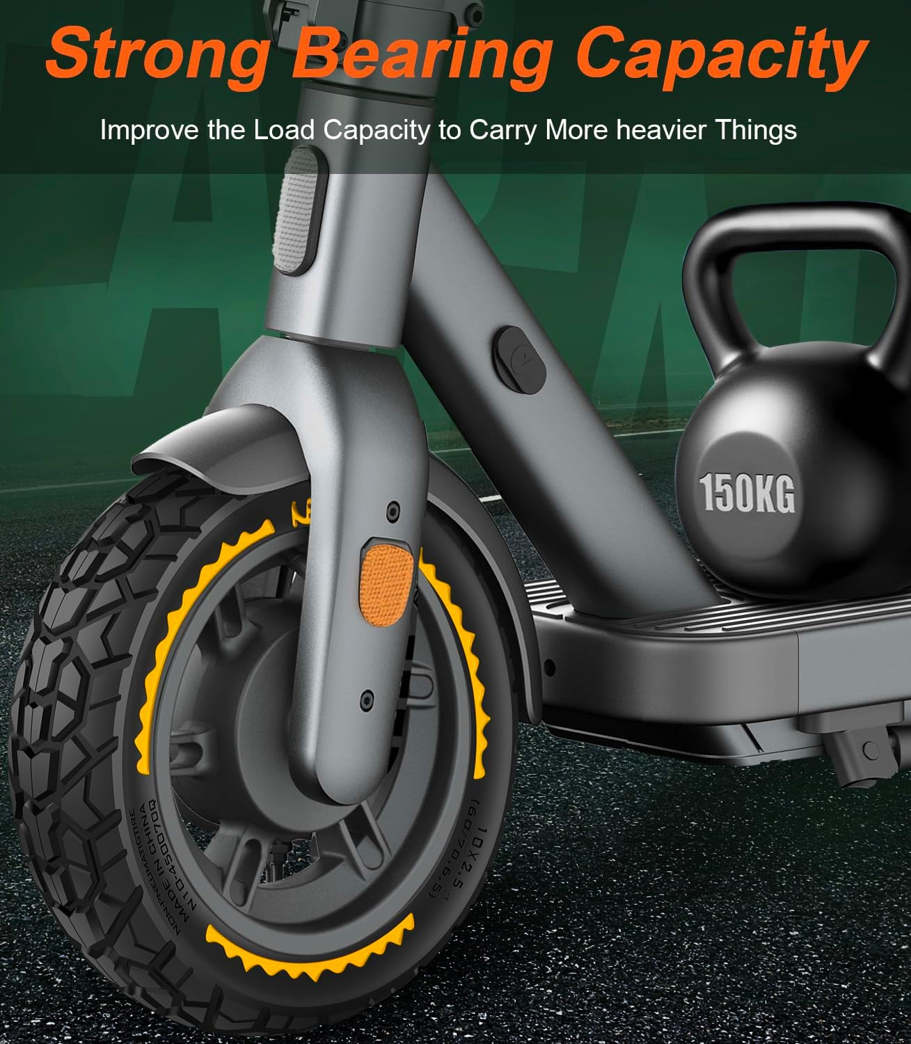 60/70-6.5 Solid Rubber Tyres 10 X 2.5 Solid Tyres for Ninebot Max G30/G30 D2/Odys Neo E100/Ducati Pro 2 Electric Scooter 10 Inch Front or Rear Honeycomb Tyres Non-Slip Puncture Proof (Yellow) image number 4