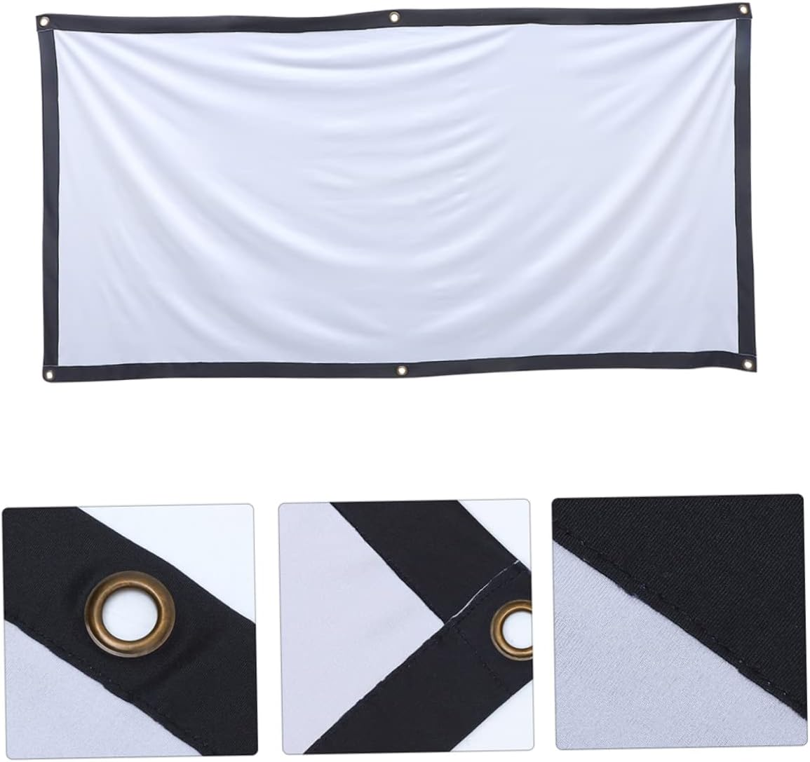 OSALADI Foldable 100-Inch Projector Screen 16:9 Polyester Anti-Light Indoor Outdoor Projection Kit Hooks and Rope for Home Theater image number 5