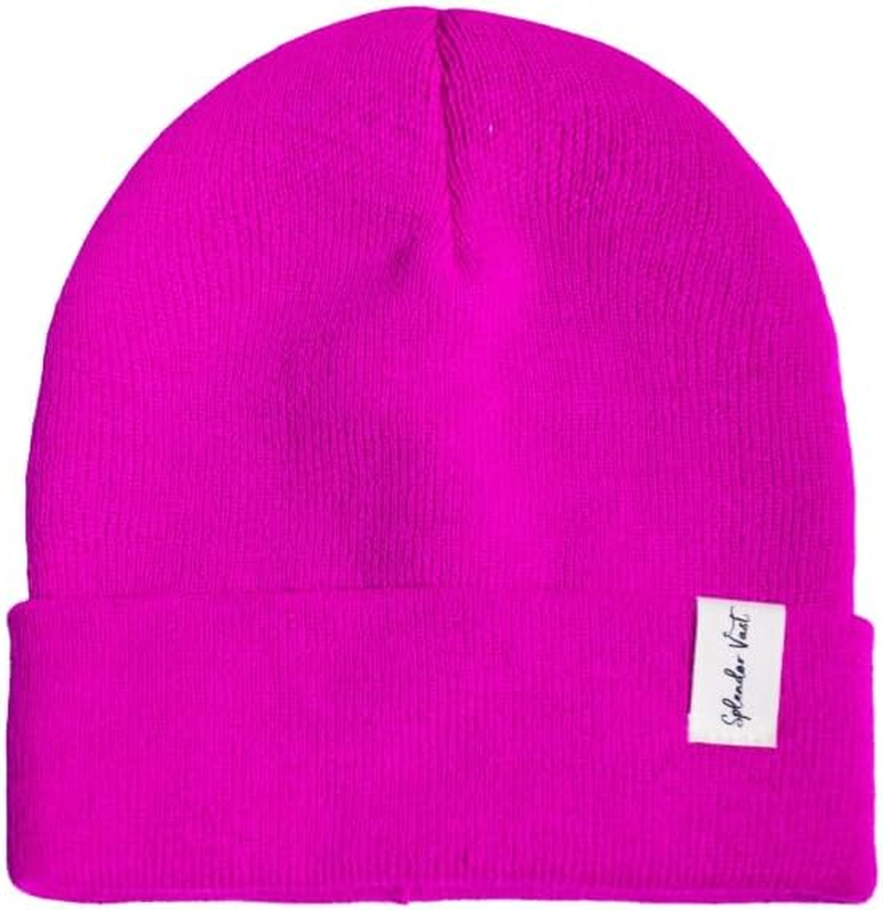 Splendor Vast Beanie for Children Unisex Knit Cuffed Plain Winter Beanies Hats Skull Cap